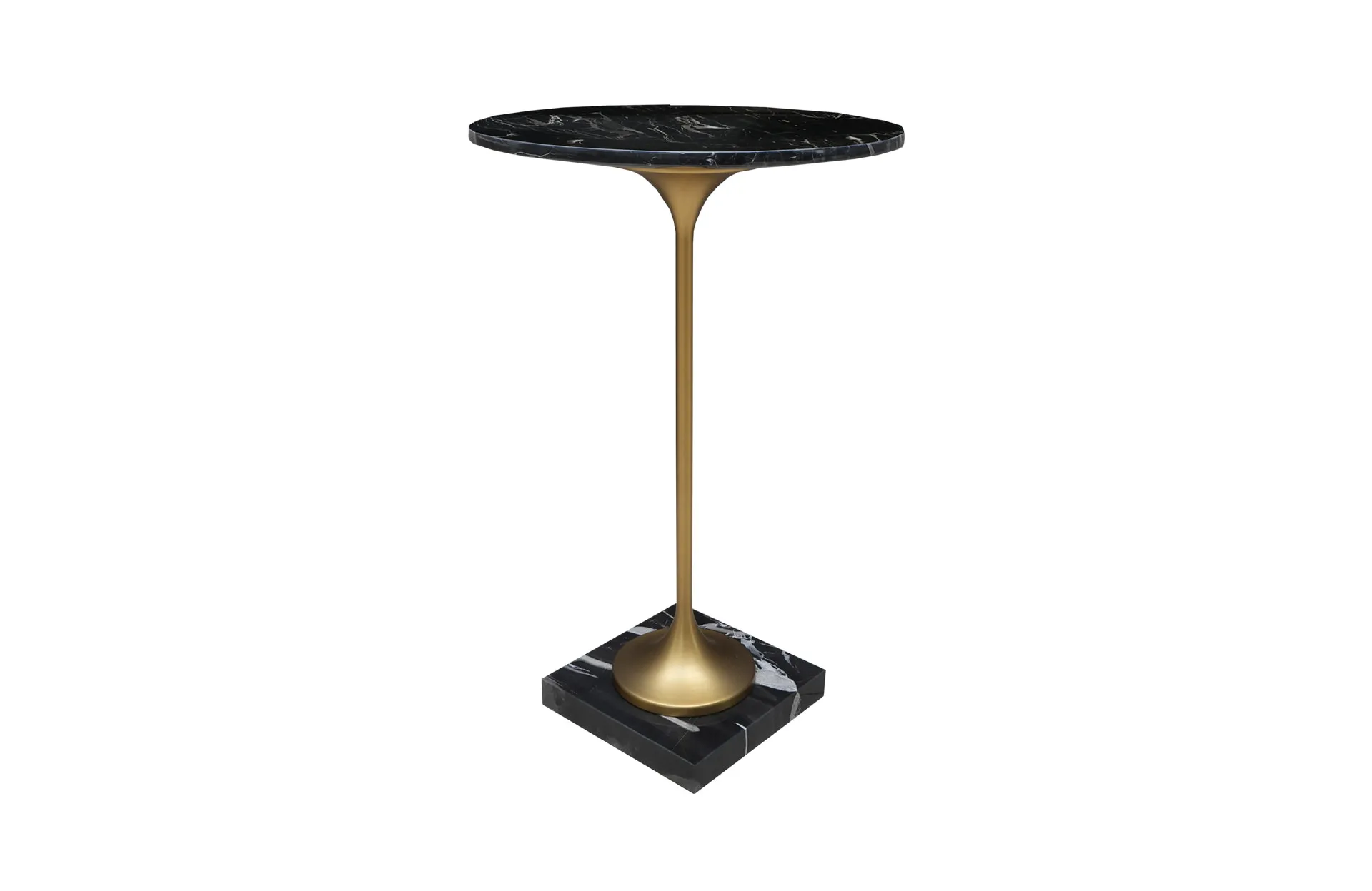 Home Decoe HB 3808 Table Half Matte Brass Bronze Side Table Side View