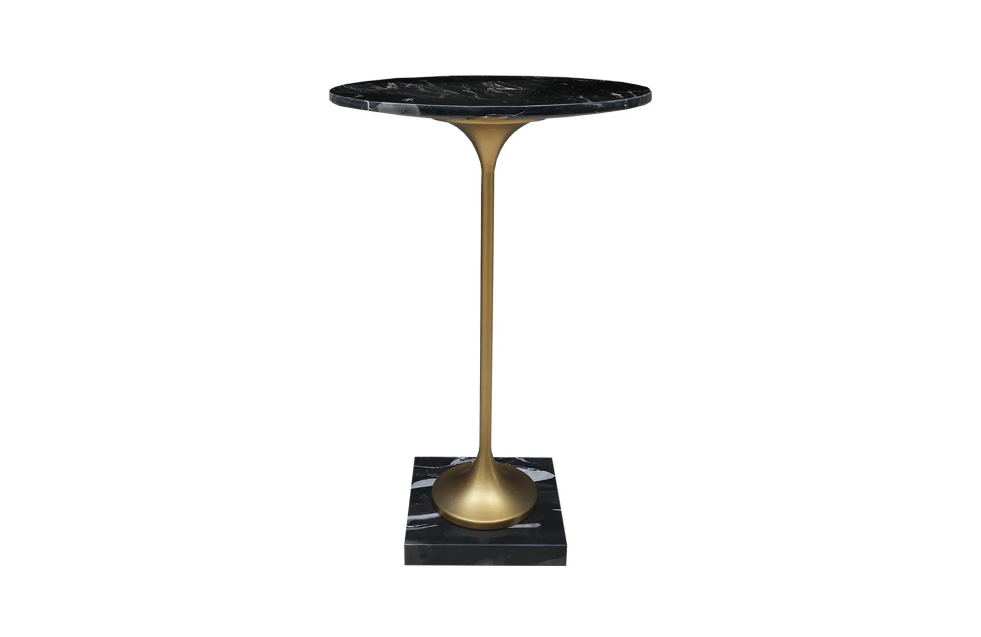 Home Decoe HB 3808 Table Half Matte Brass Bronze Side Table Front View
