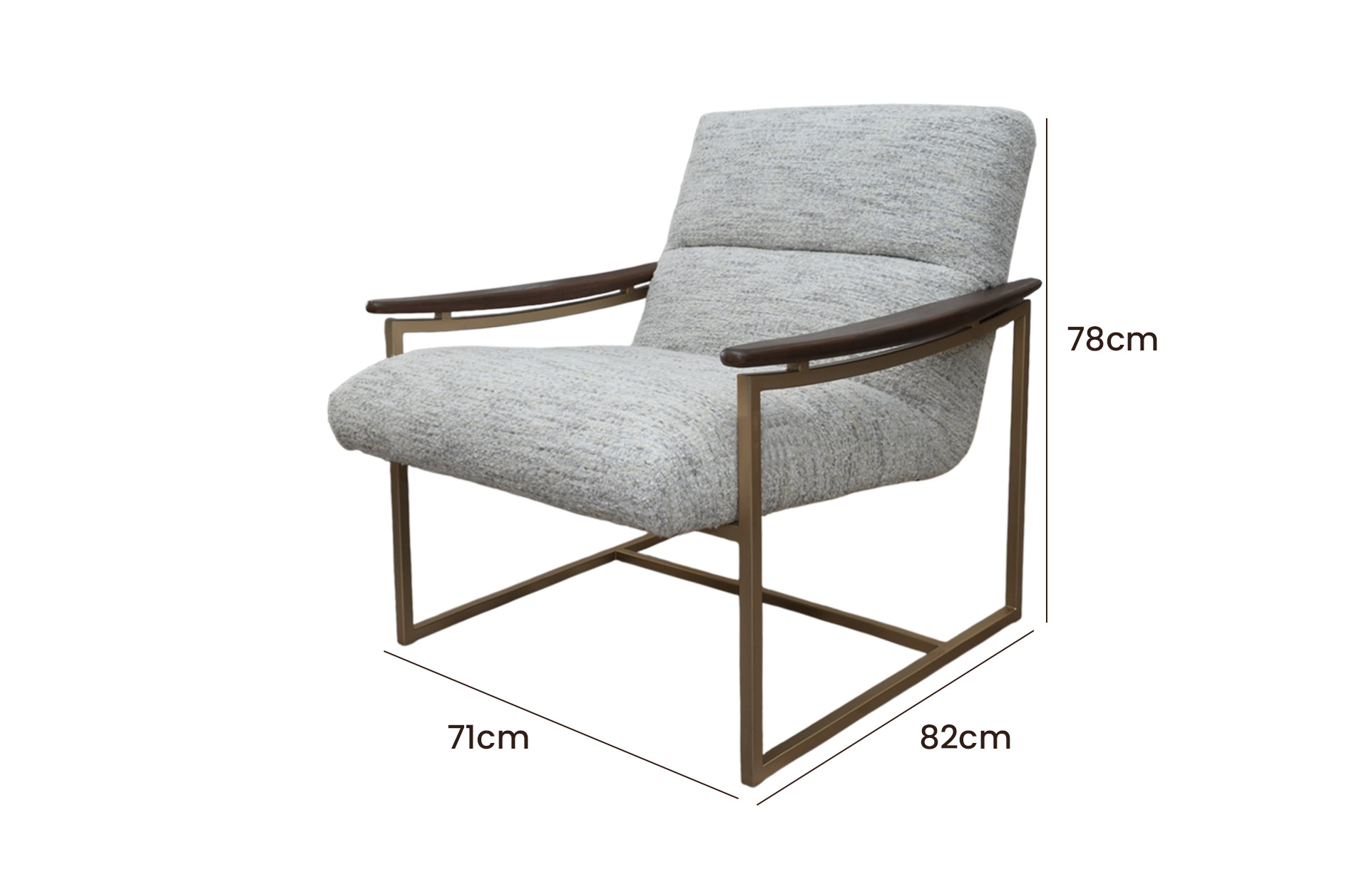 Home Decor Mirado Armchair SIde View Size