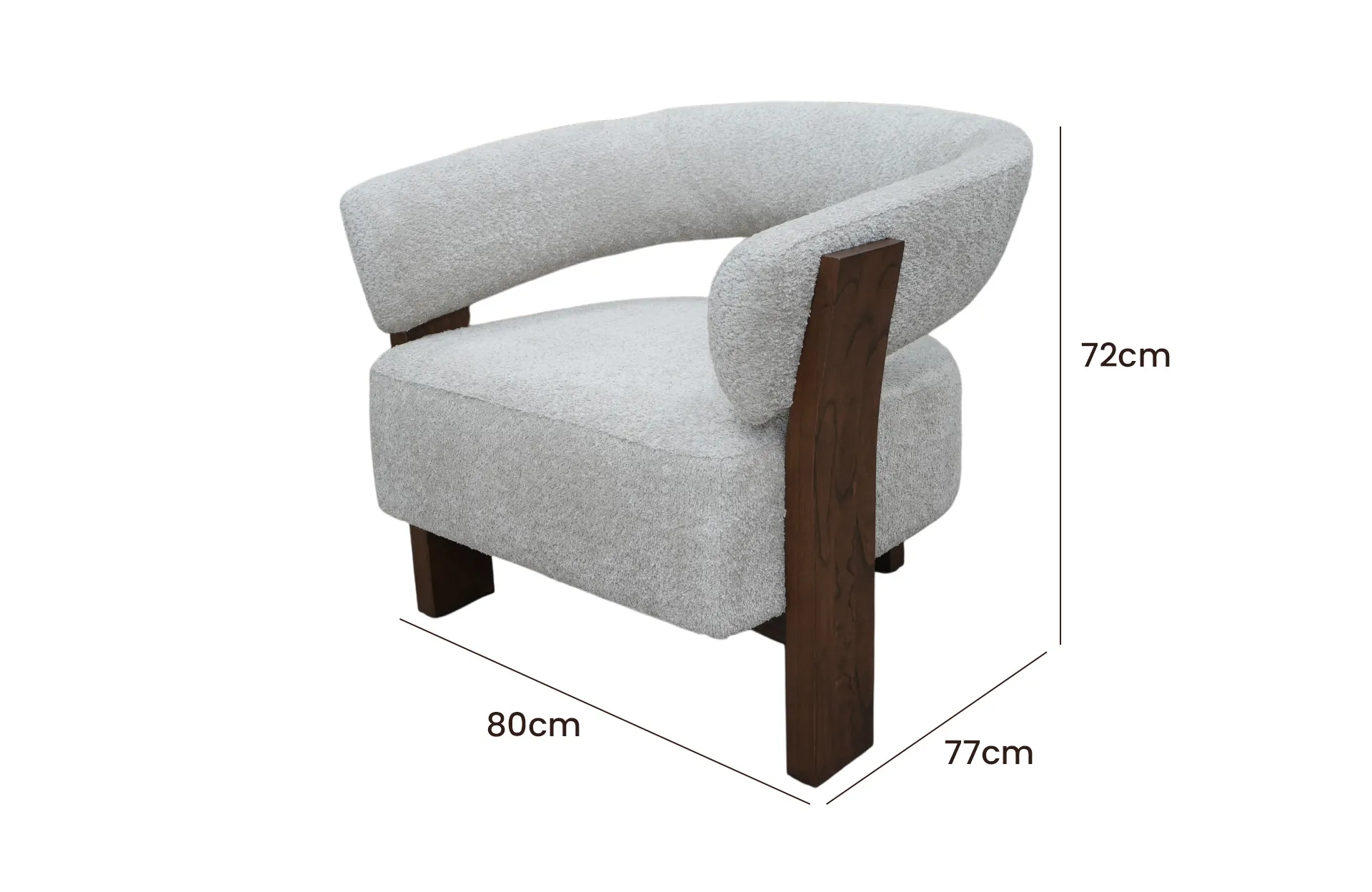Home Decor Mochi Armchair Side View Size