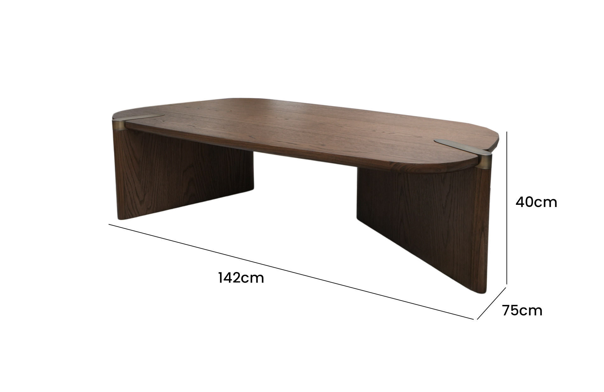 Home Decor Montaro Coffee Table Side View Size