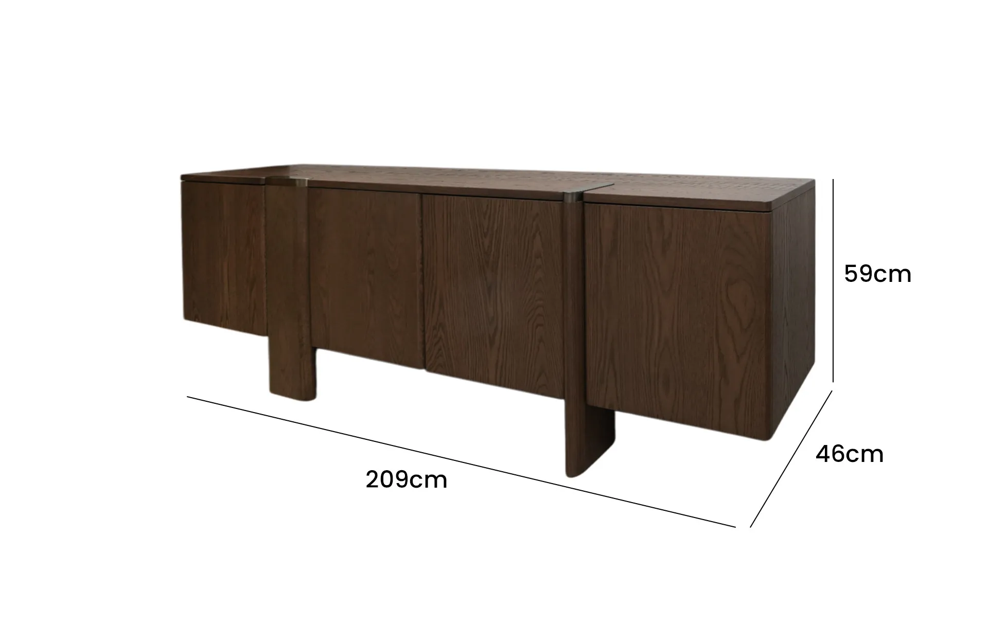 Home Decor Montaro Sideboard SIde View Size