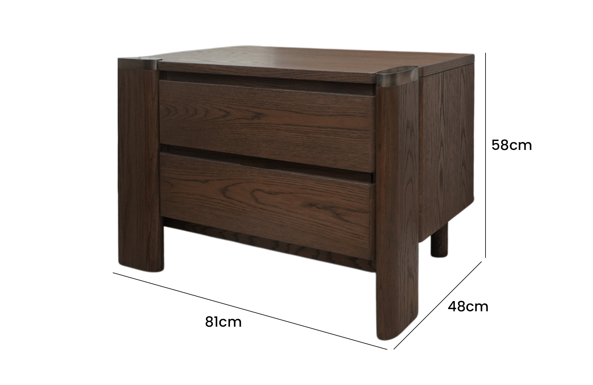 Home Decor Montaro Nightstand Left Side View