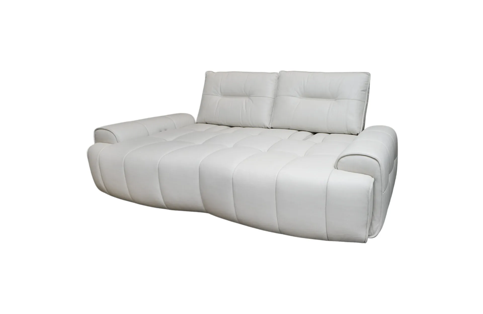 Home Decor Numa Power Leather Sofa 2.5S Frost Side View 2