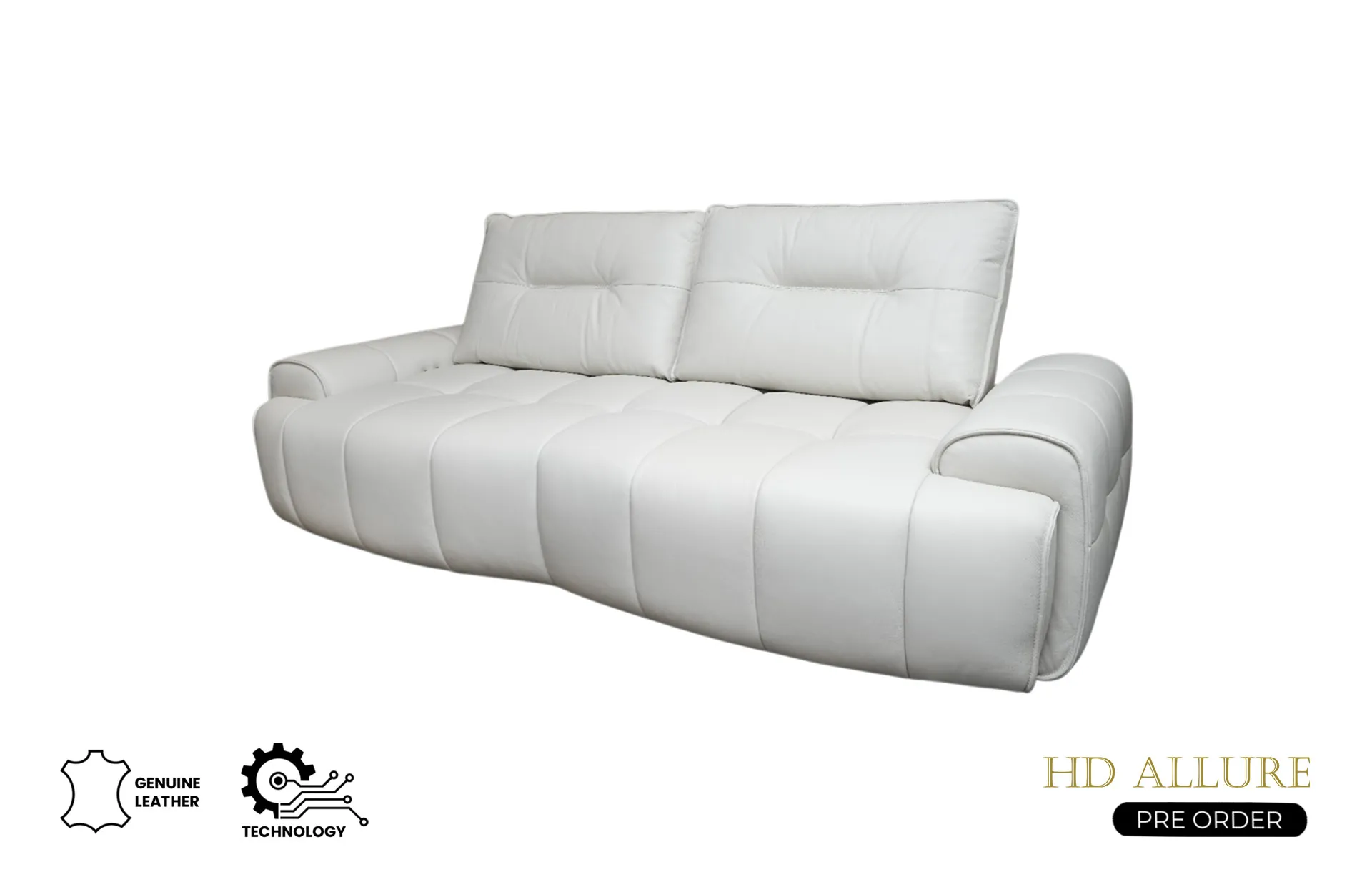 Numa Power Leather Sofa 2.5S Frost