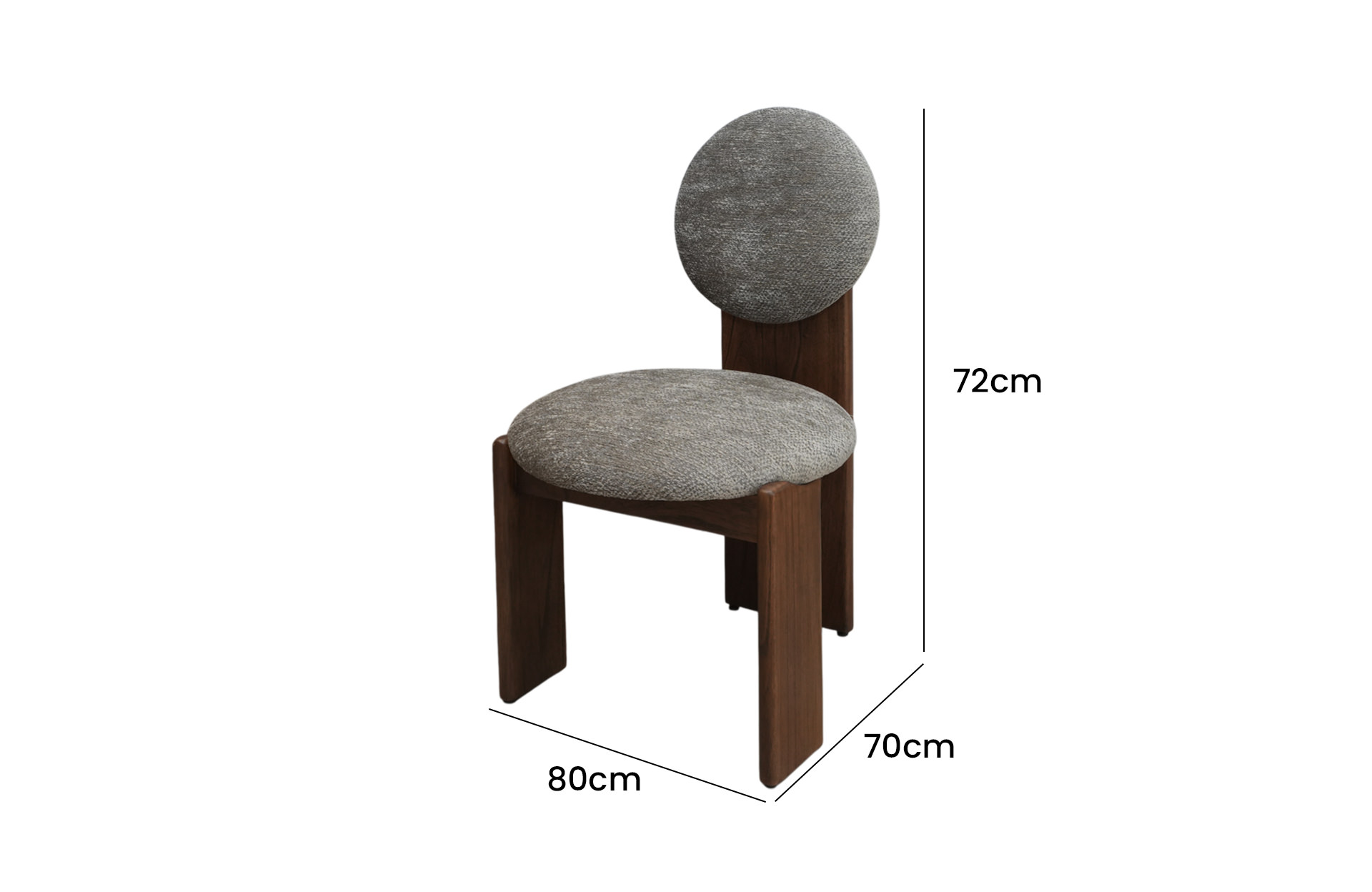 Home Decor Rani Dining Chair Side View Size