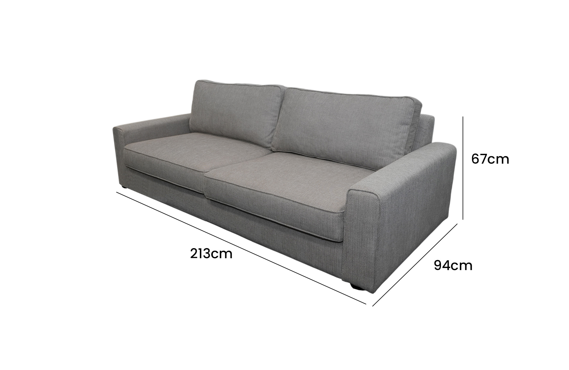 Home Decor SSP2045002 Neem Sofa Side View Size