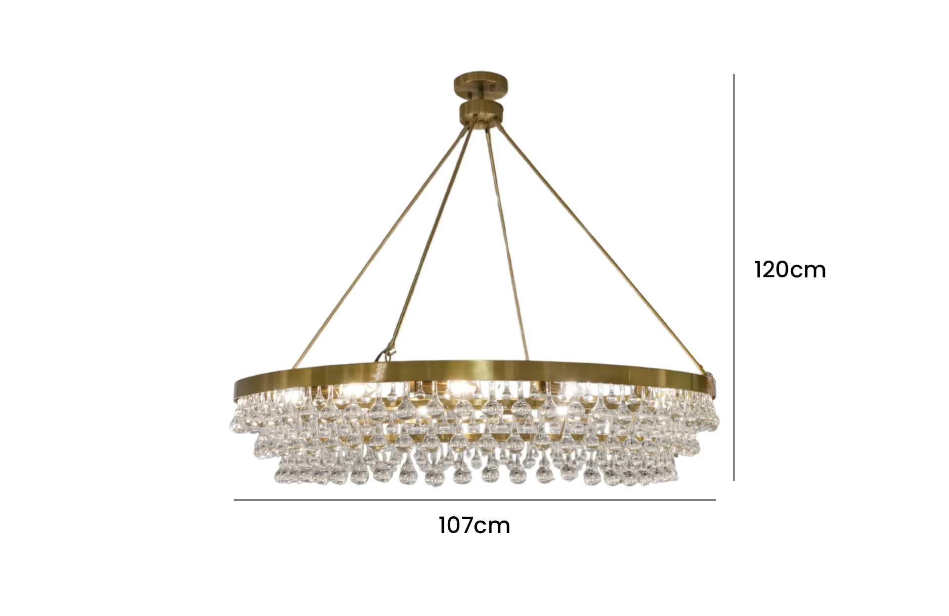 Home Decor Chandelier D8286-14BR Front View Size