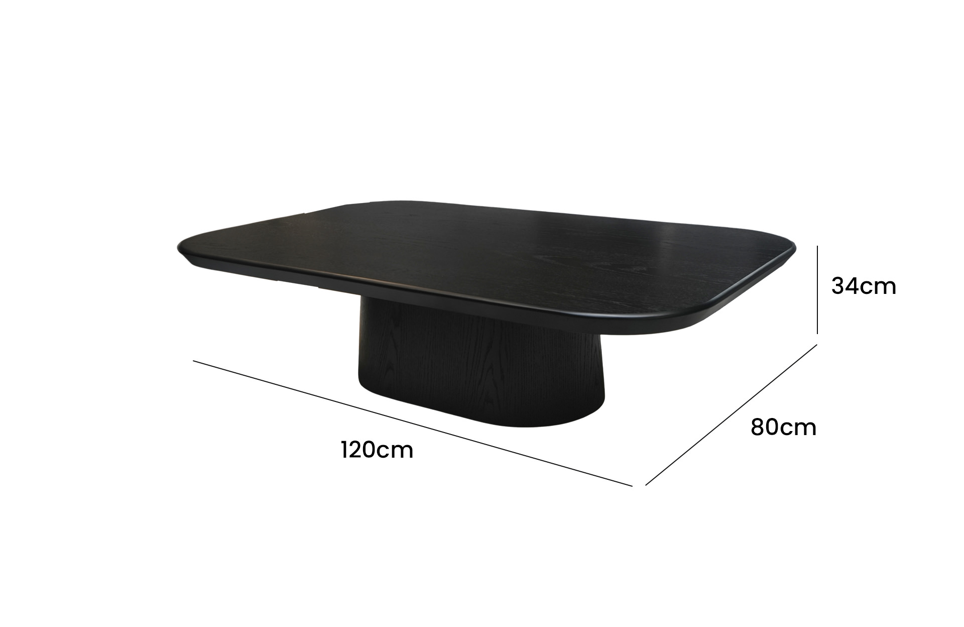 Home Decor Coffee Table TB04L-1208033W Side View Size