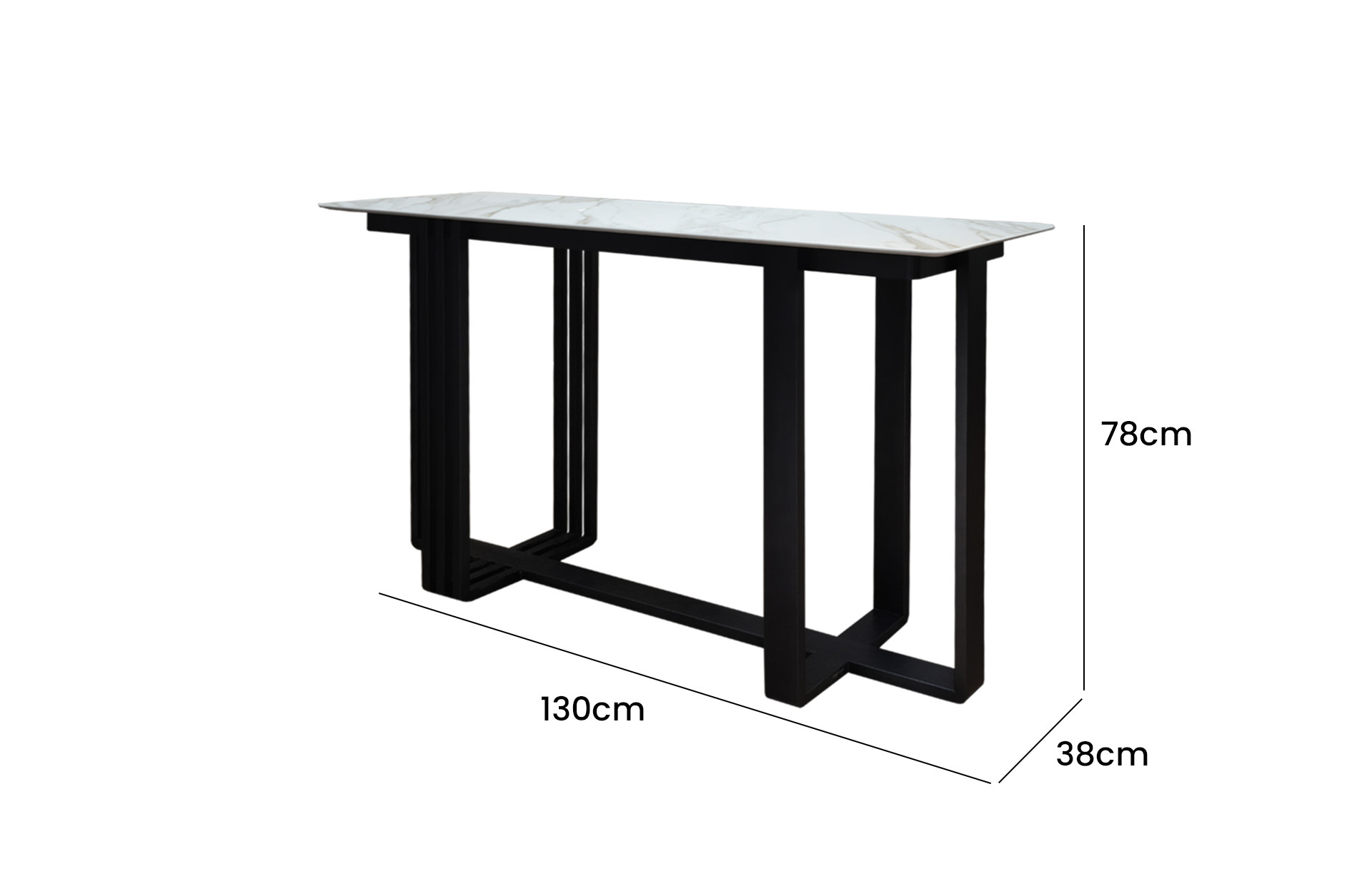 Home Decor Console Calanta Side View Size