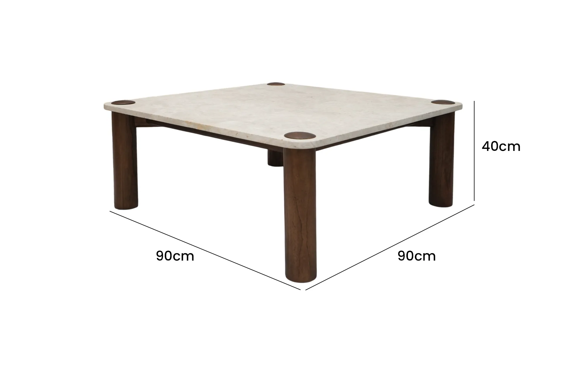 Home Decor Cruz Coffee Table Side View Size
