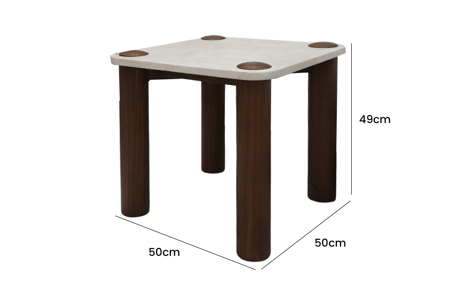 Home Decor Cruz Side Table Side View Size