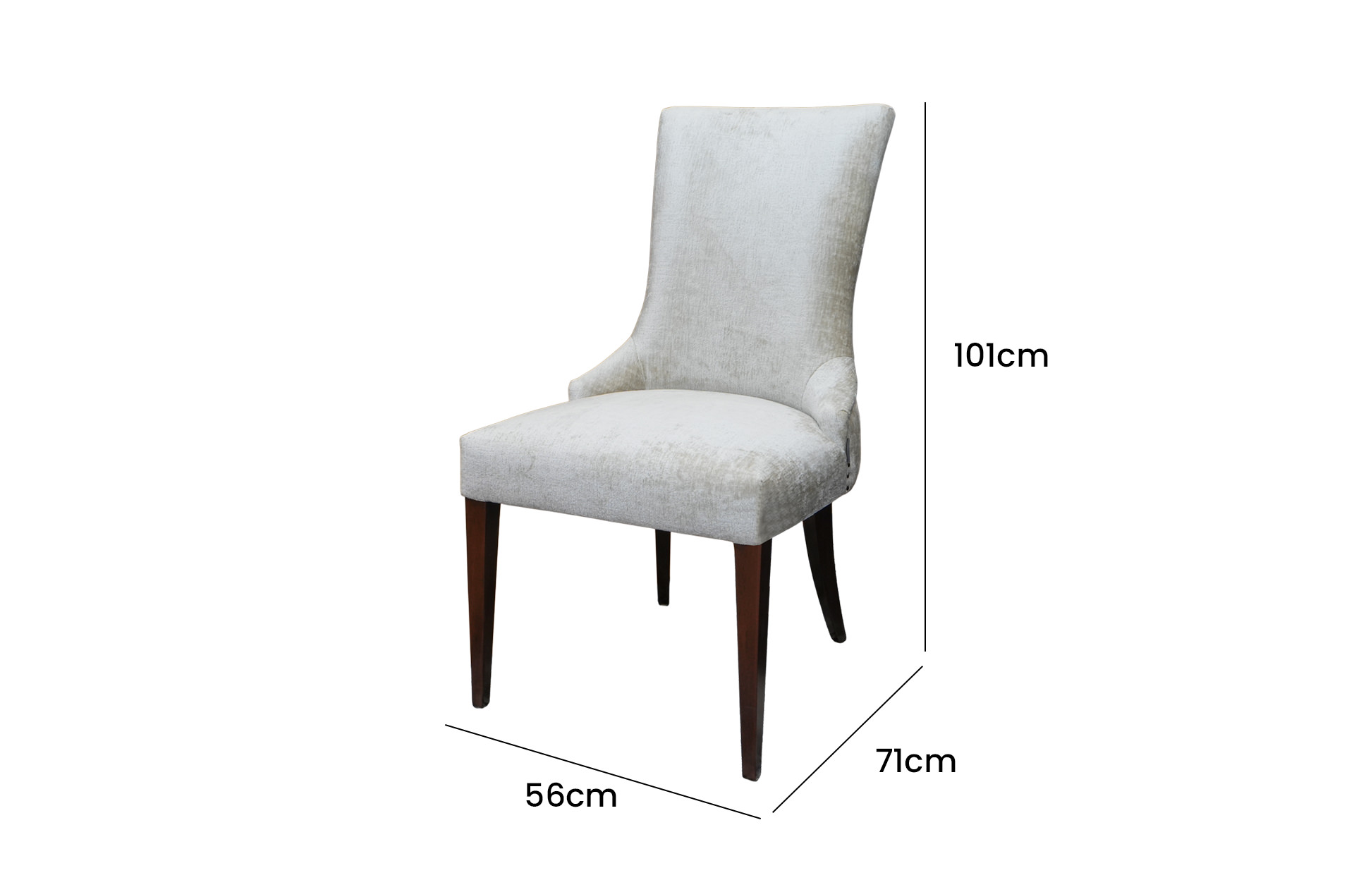 Home Decor Danica Dining Chair AY Ivory Side View Size