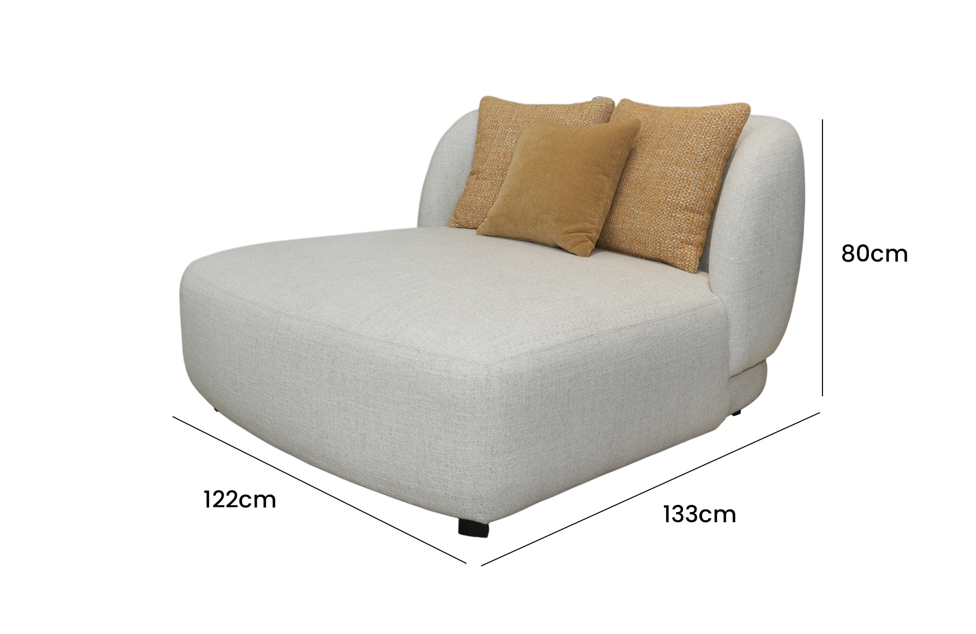 Home Decor Dream Chaise YS206 Side / Front View Size
