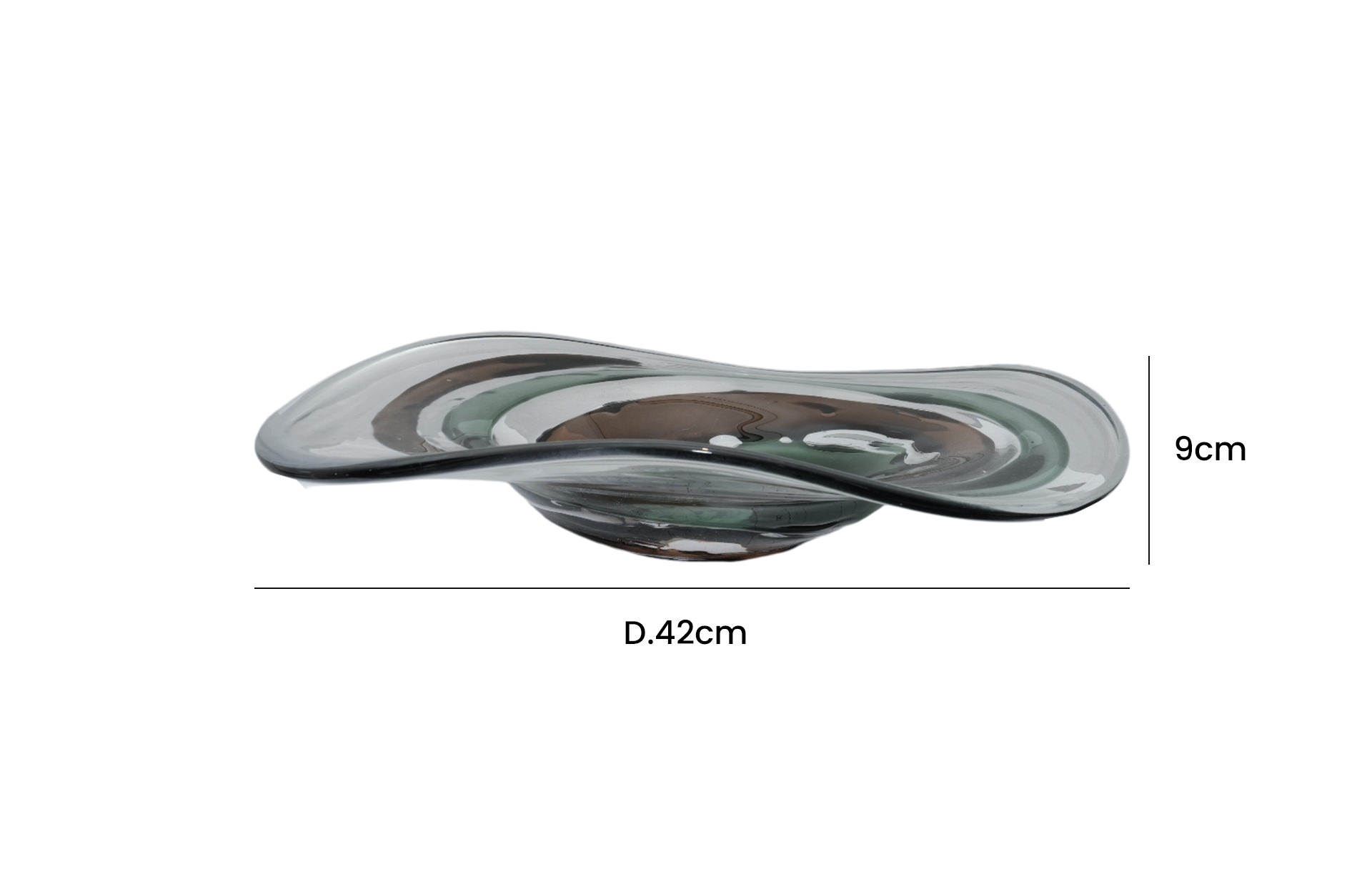 Home Decor FB-E25015 Green Coffee Plate Side View Size