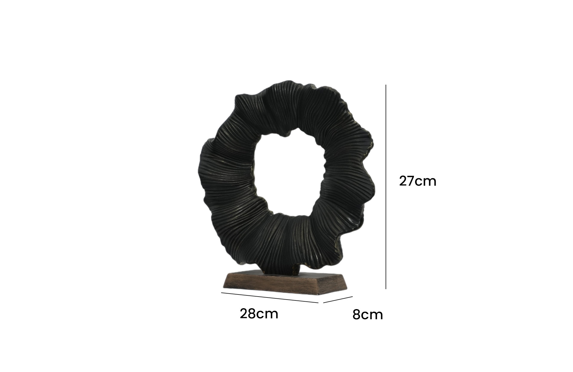 Home Decor FC-SZ25007 Flower Blooming Ornament Side View Size