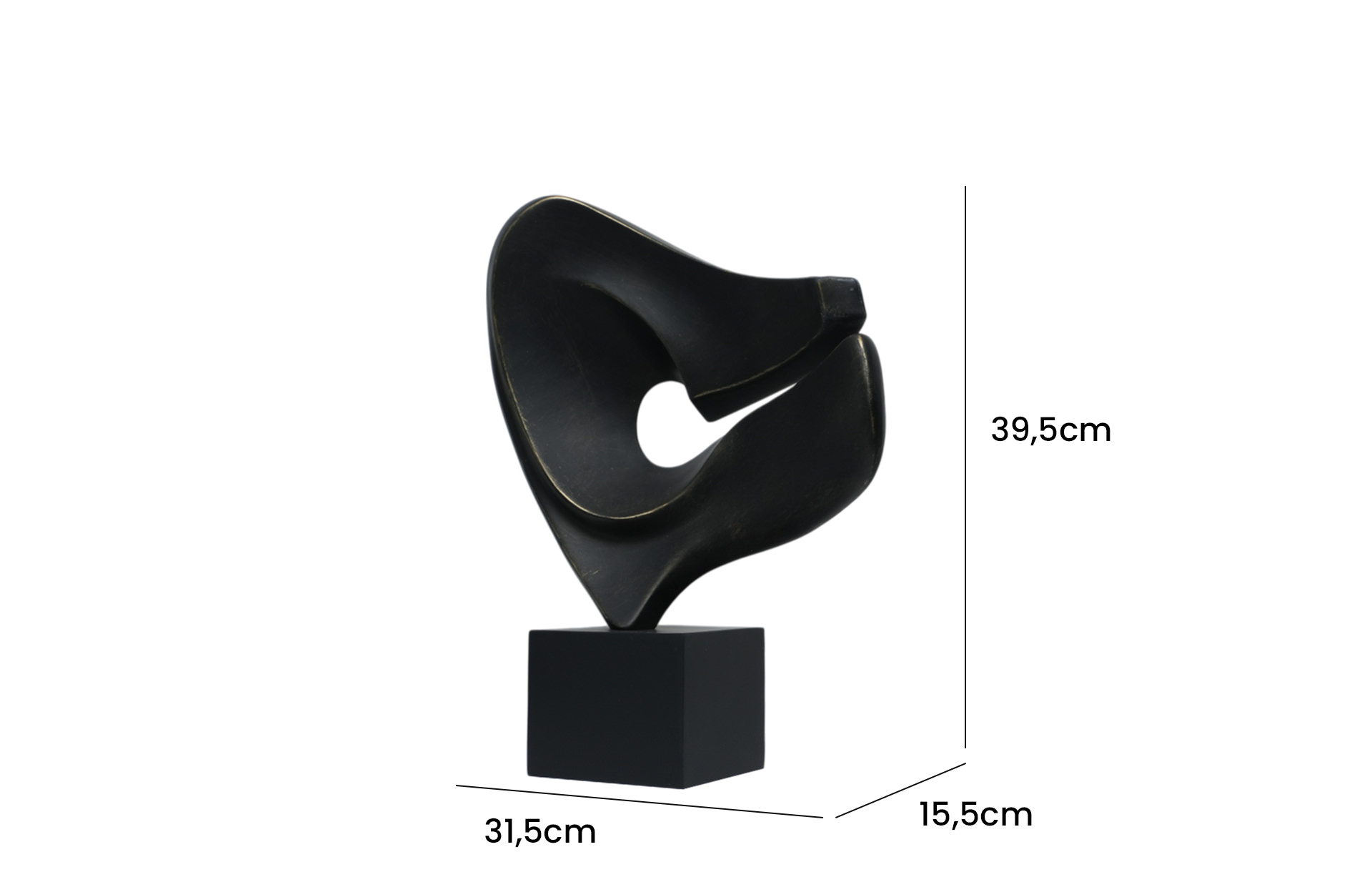 Home Decor FC-SZ25013 Ear Shape Sculpture Side View Size