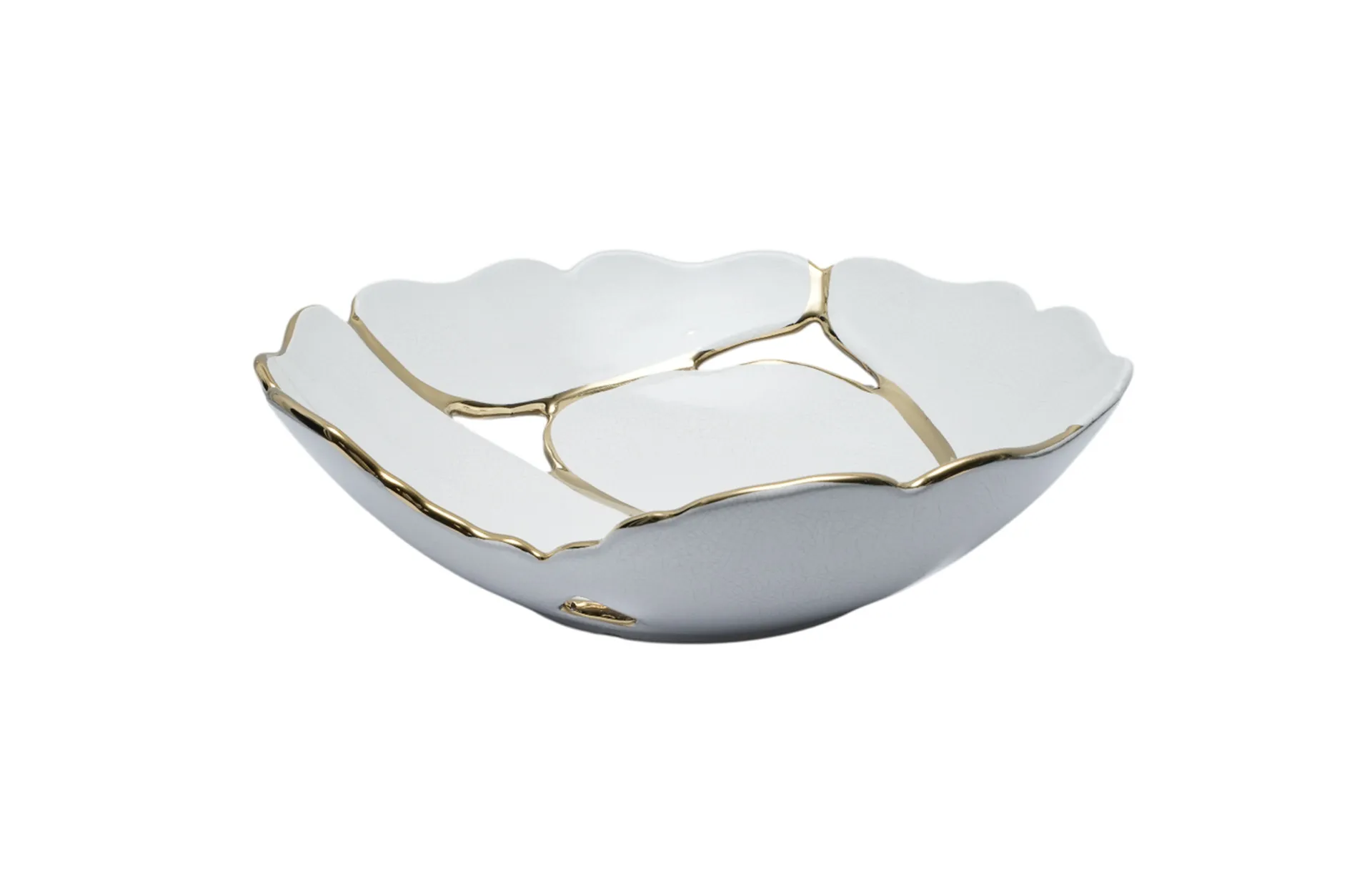 Home Decor FD-D25003A Gold Line Bowl A Front View