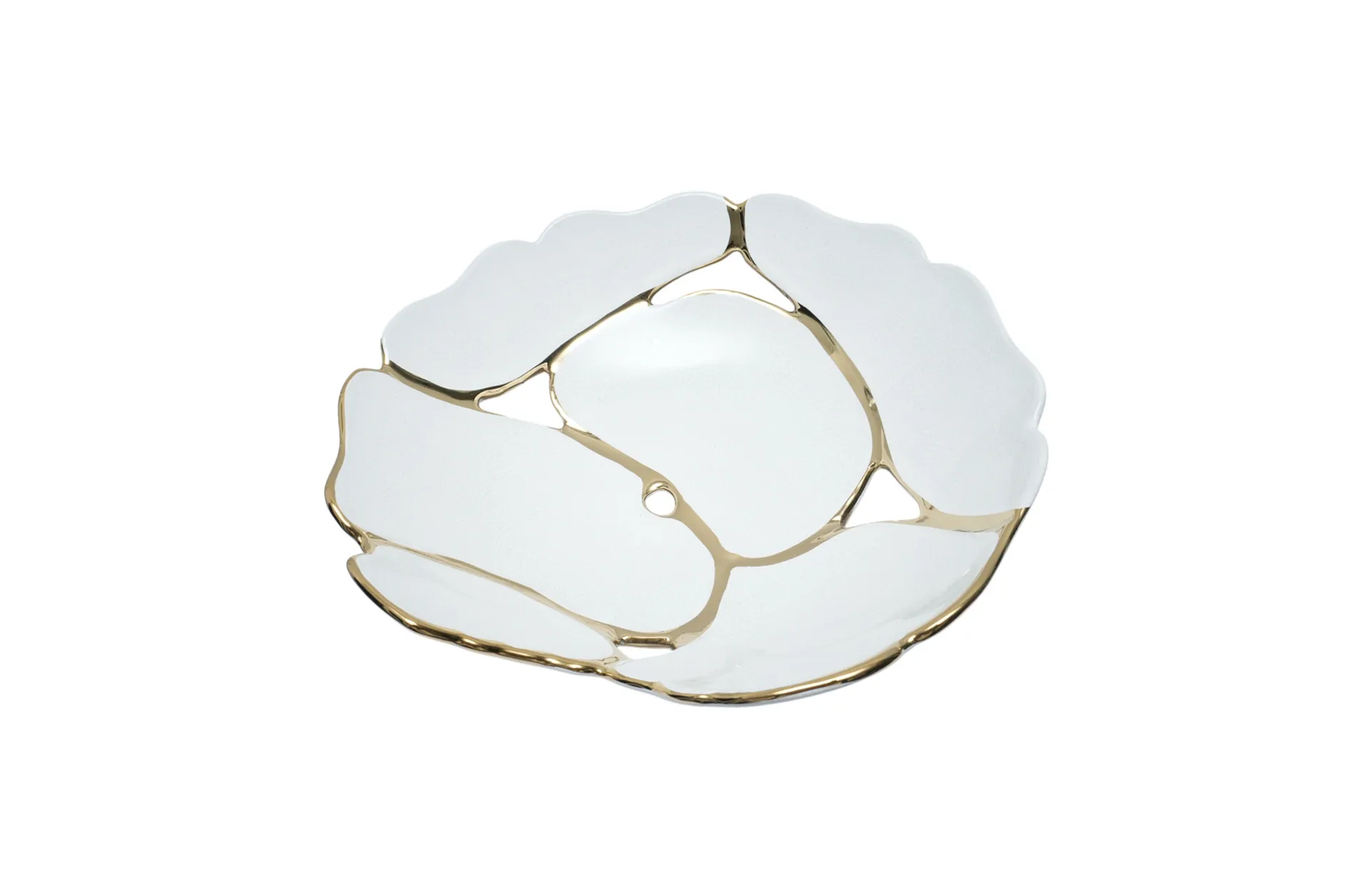 Home Decor FD-D25003A Gold Line Bowl A Top View