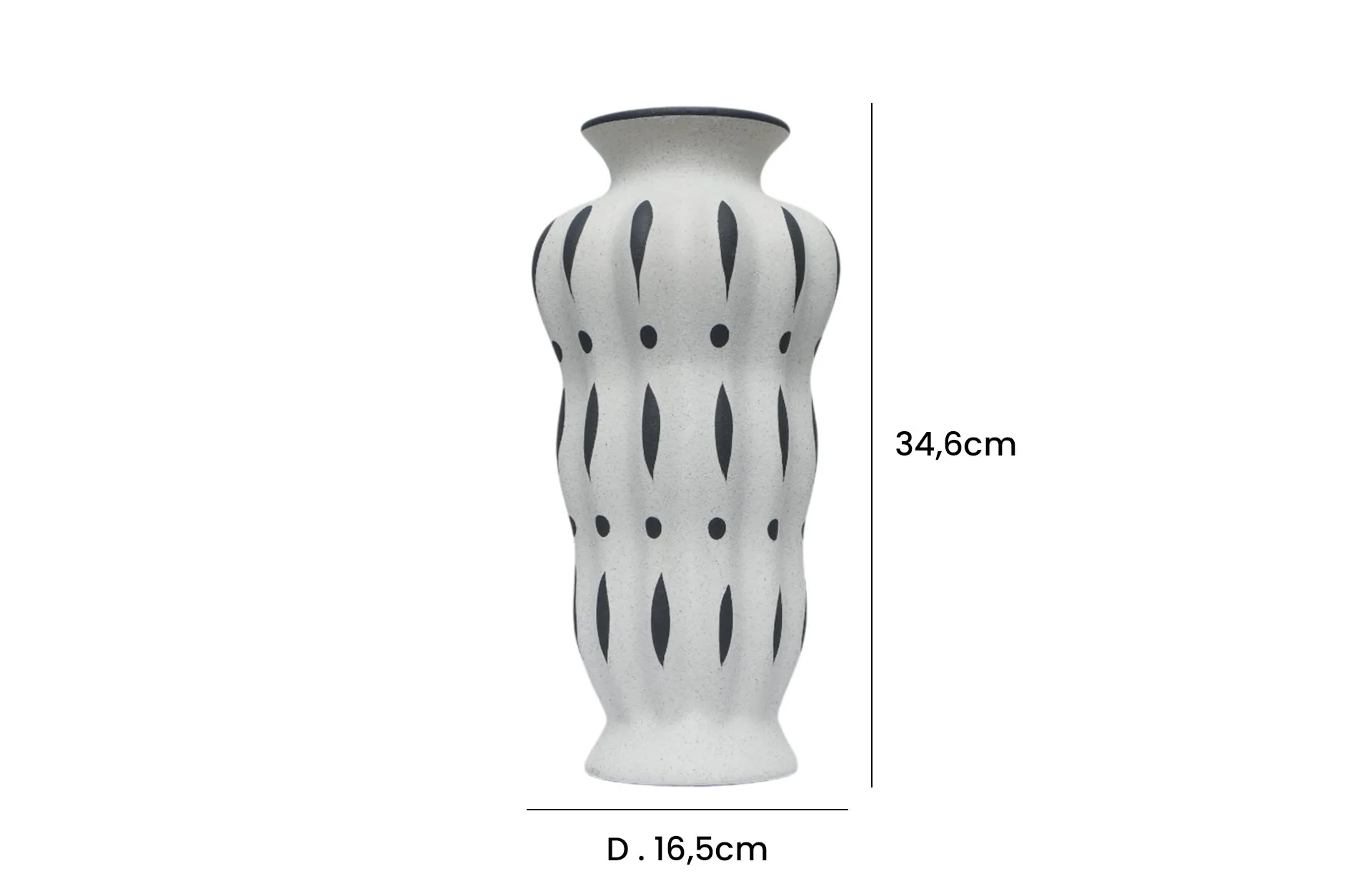 Home Decor FD-D25051A Multi-Leaf Pattern Vase A Front View Size