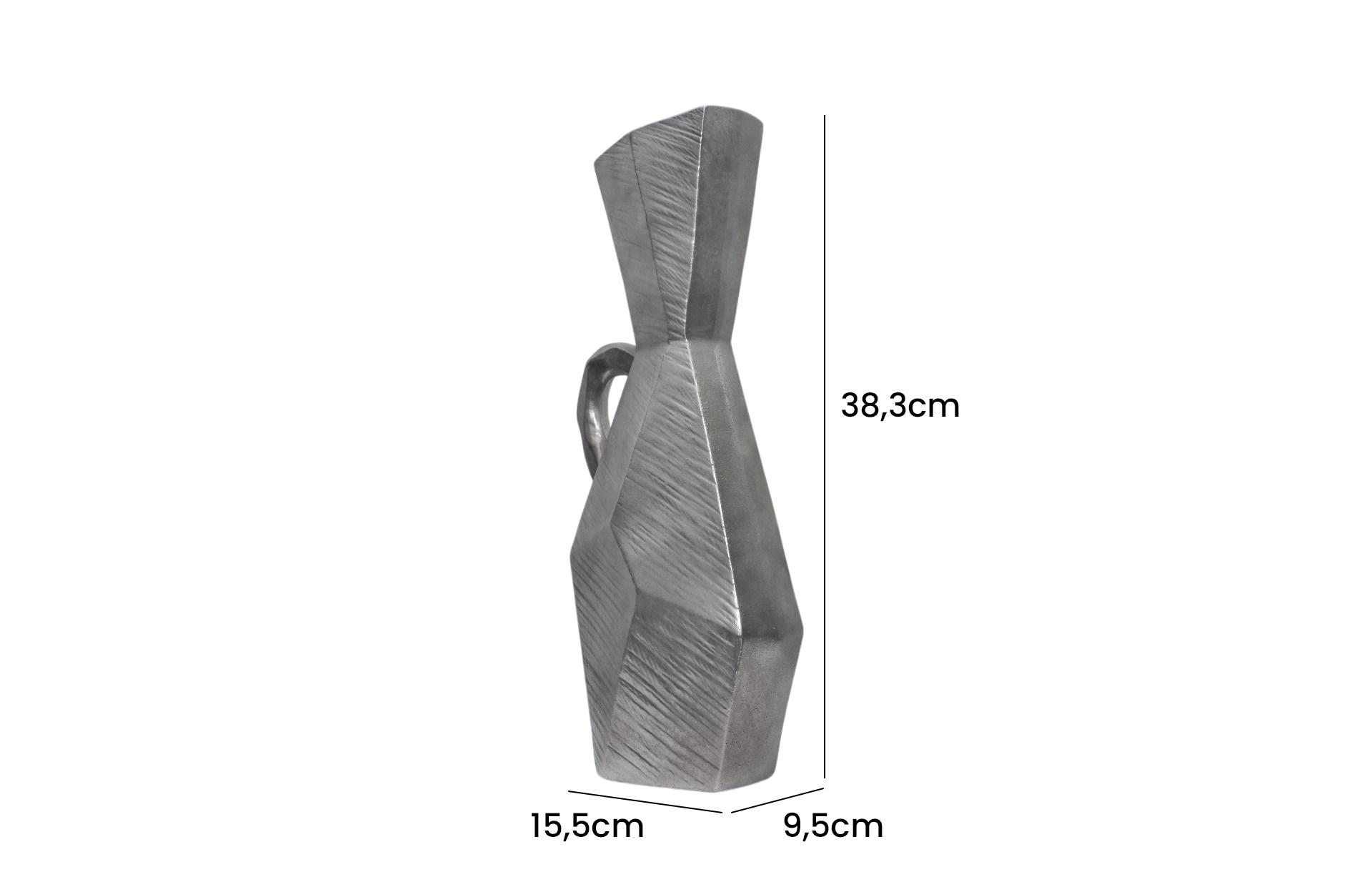Home Decor FF-D25052B Silver Portable Pot B Front View Size