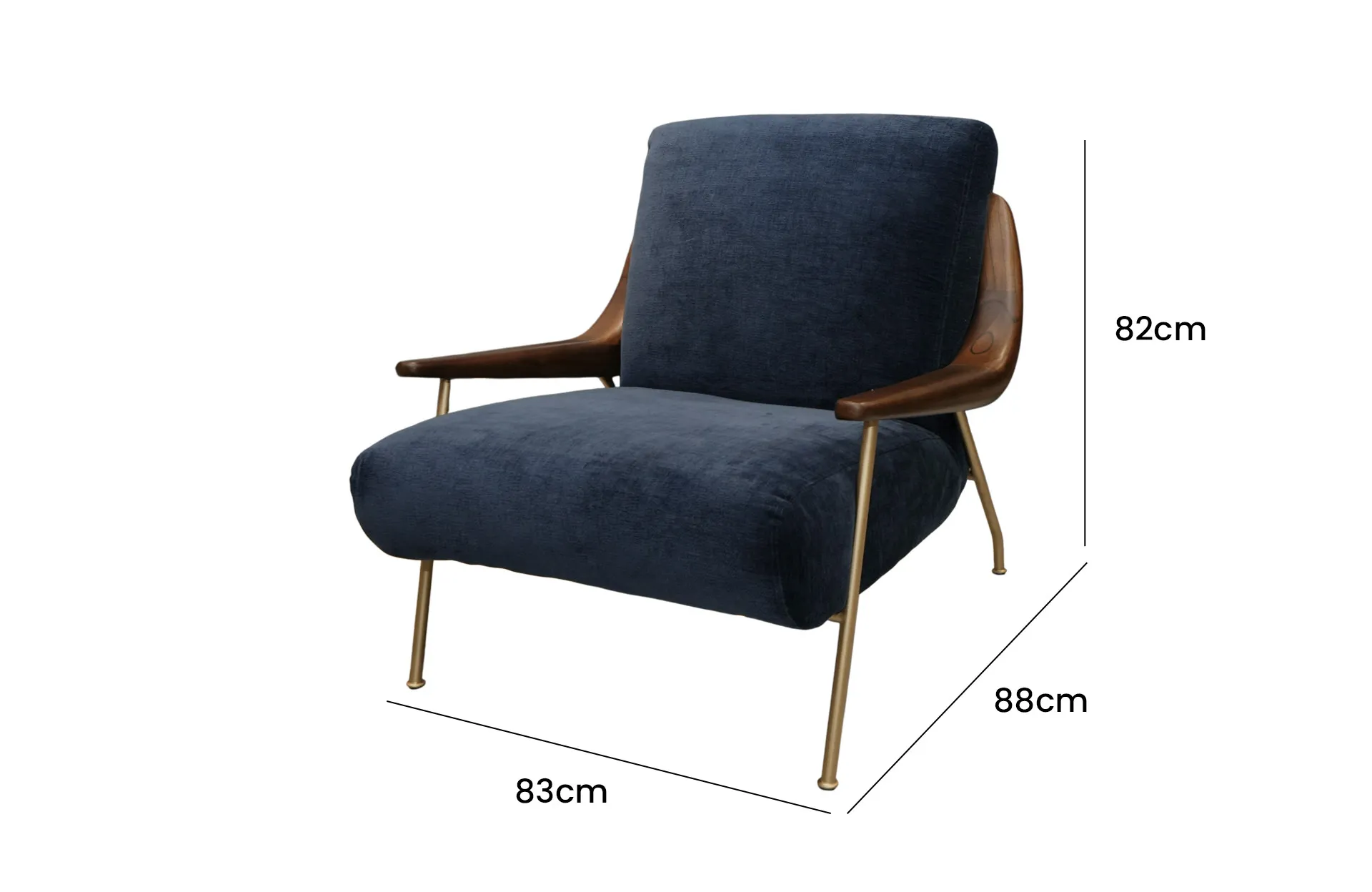 Home Decor Gao Armchair Side View Size