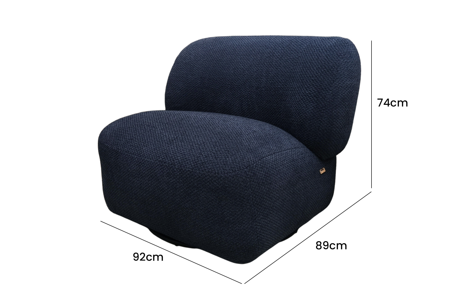Home Decor Indigo Chair Swivel YSY26 Side View Size