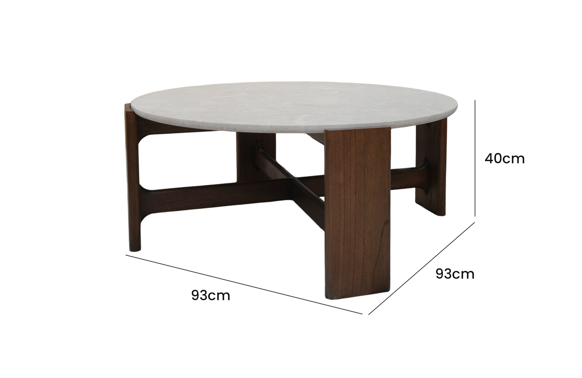 Home Decor Lima Coffee Table Side View Size