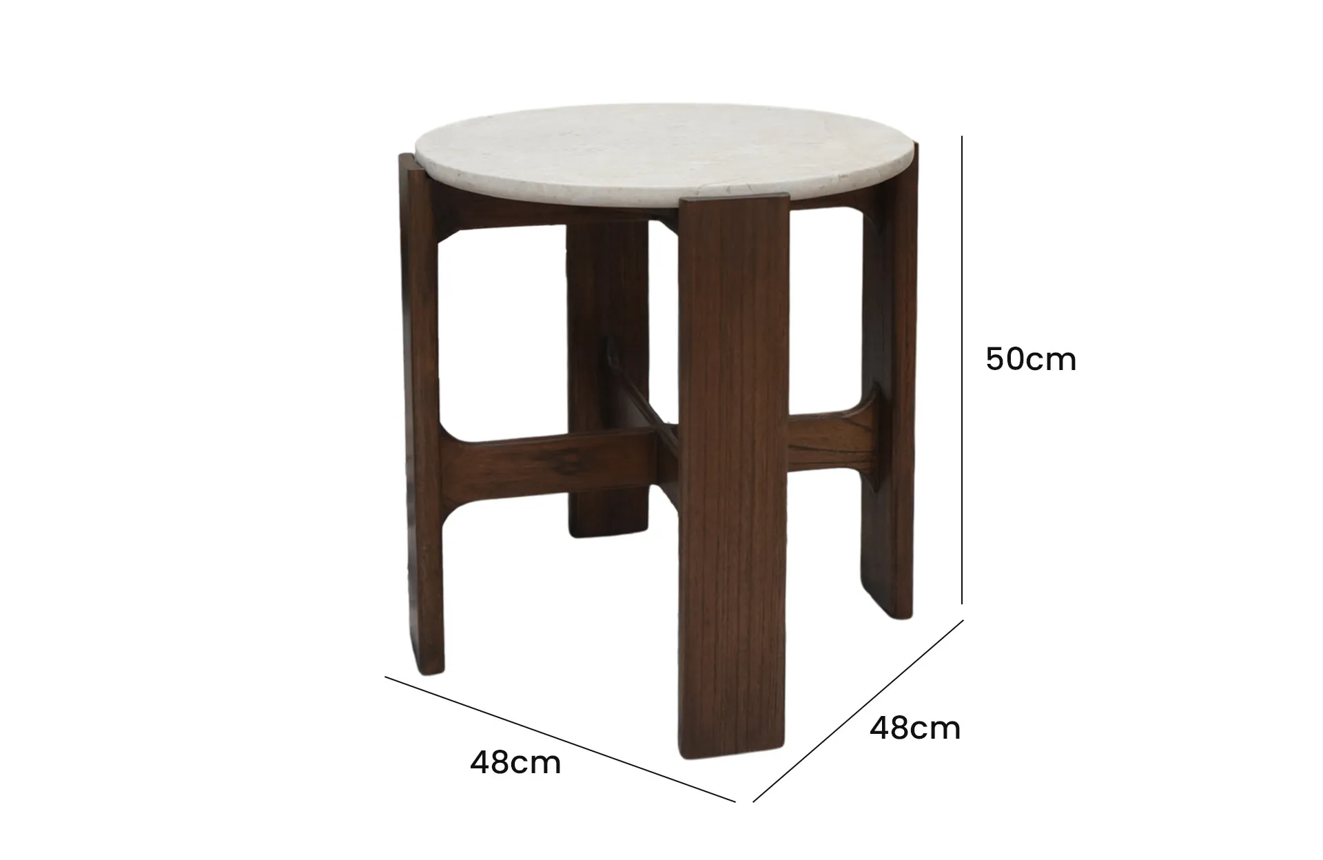 Home Decor Lima Side Table Side View Size