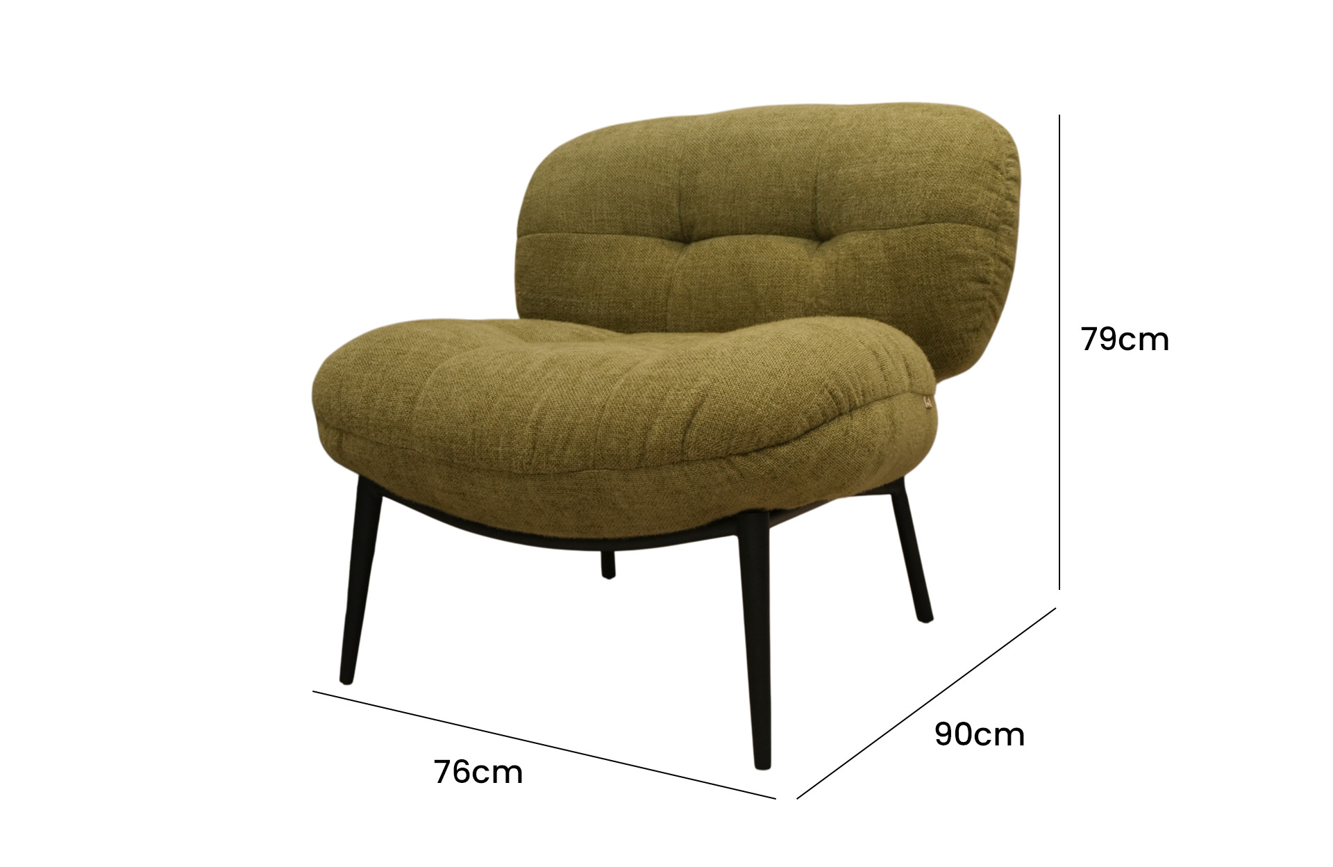 Home Decor Loaf Chair YS203 Side View Size
