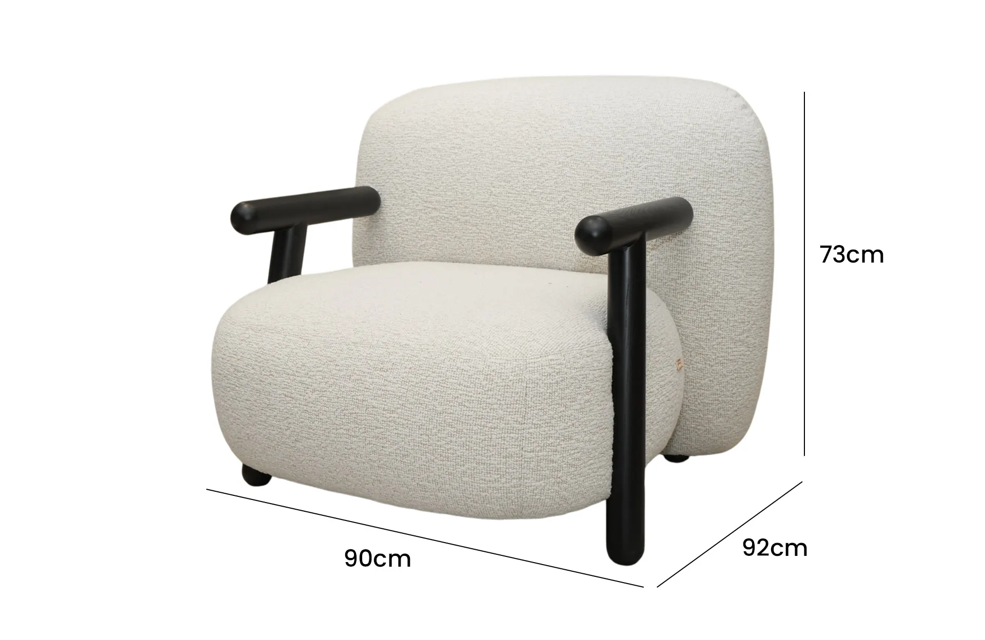 Home Decor Nest Armchair YS188 Side View Size