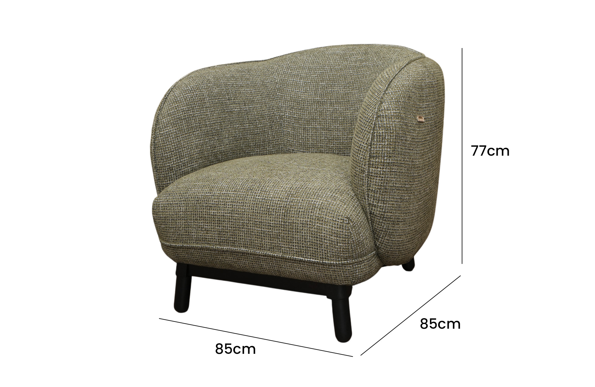 Home Decor Perch Armchair YS139 Side View Size