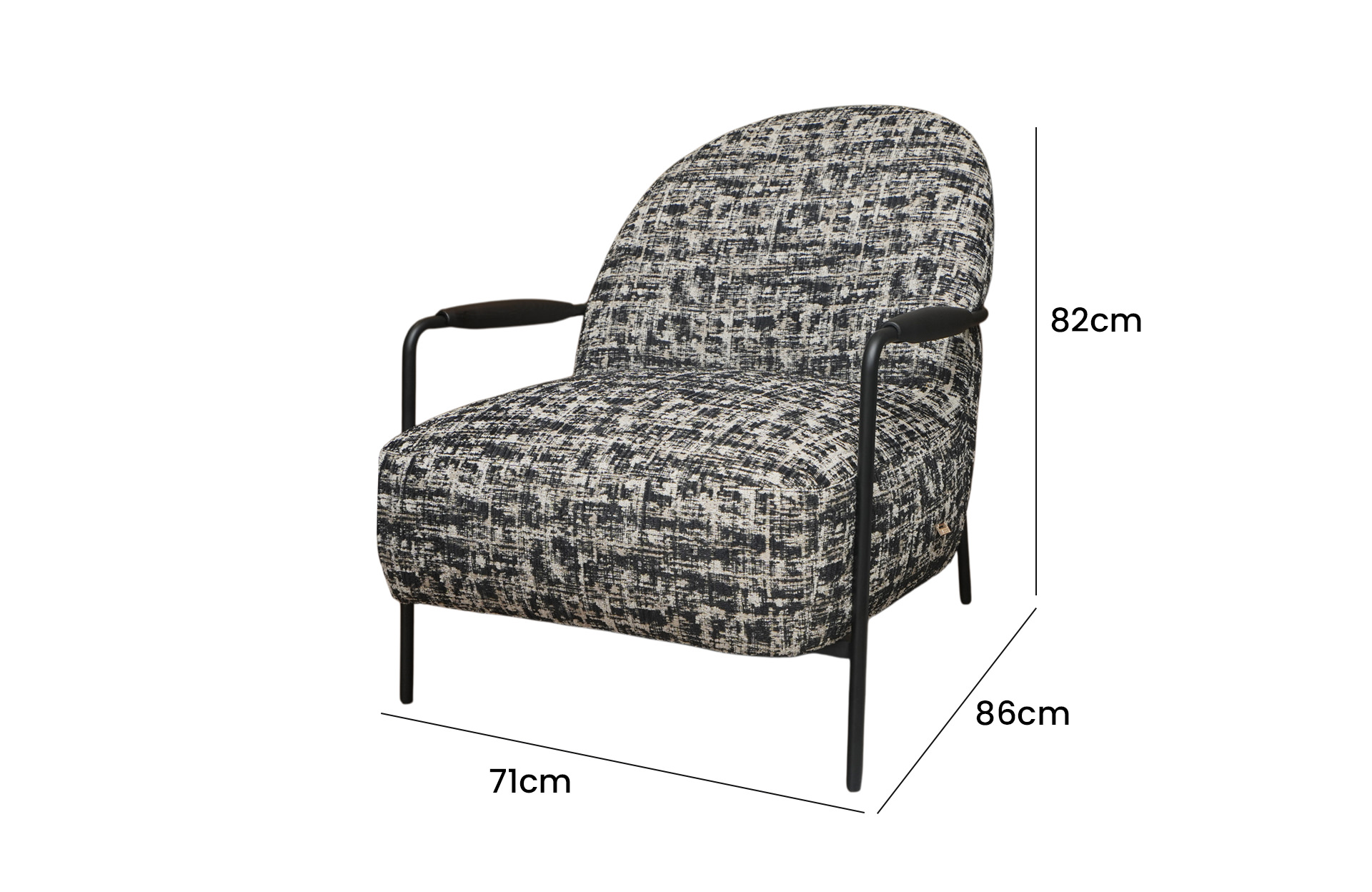 Home Decor Rorschach Armchair Side View Size