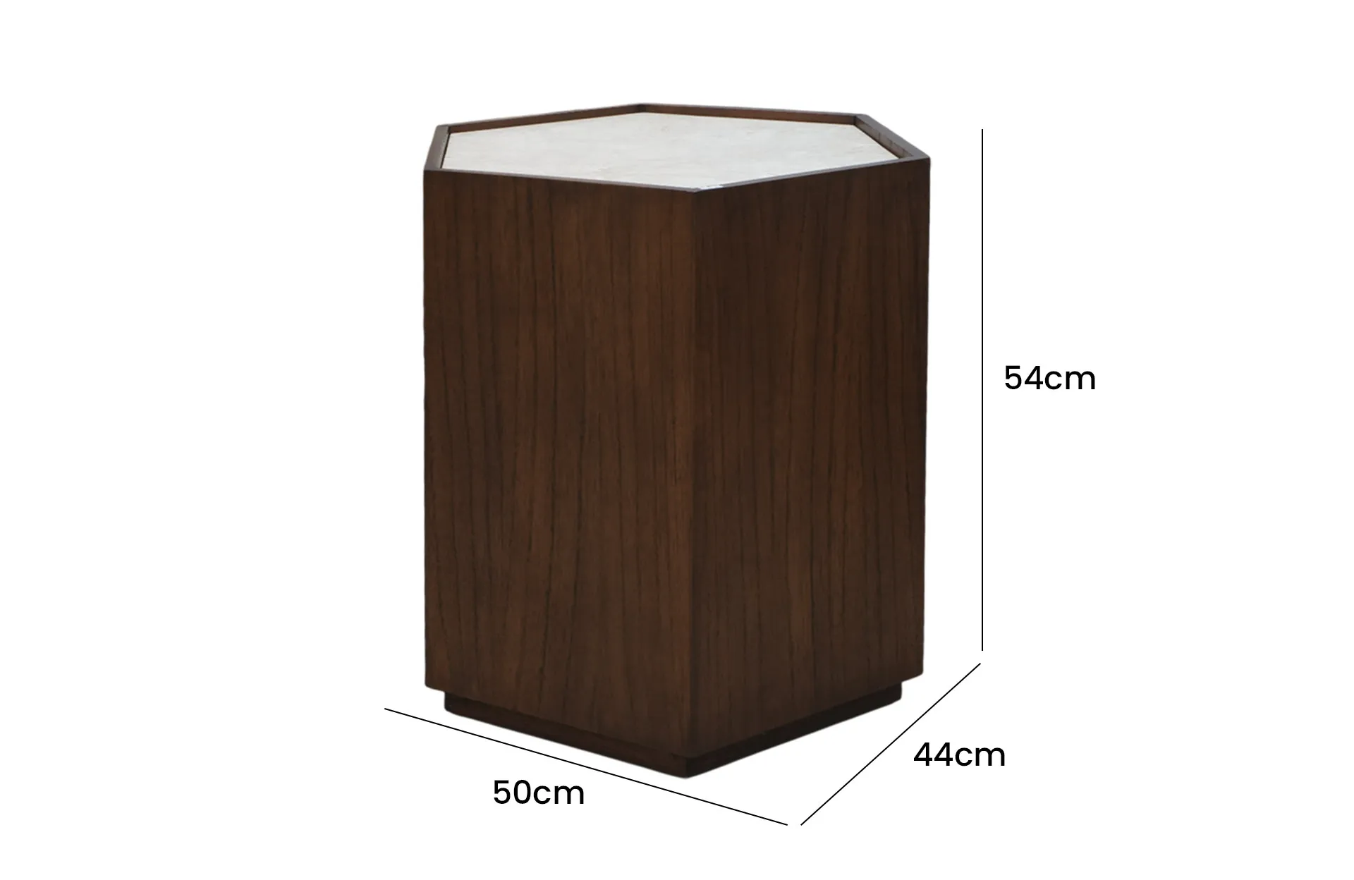 Home Decor Tacoa Side Table Side View Size
