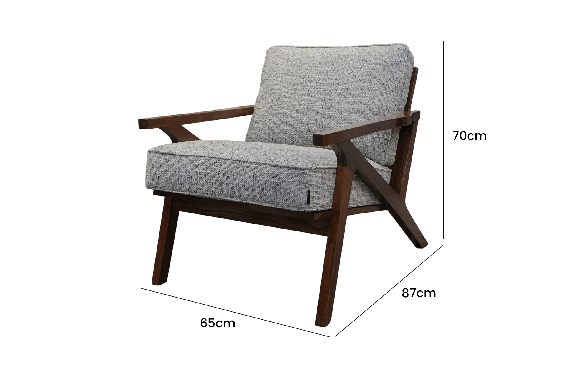 Home Decor ZR Hercules Chair TS 03 Piedra Side View Size