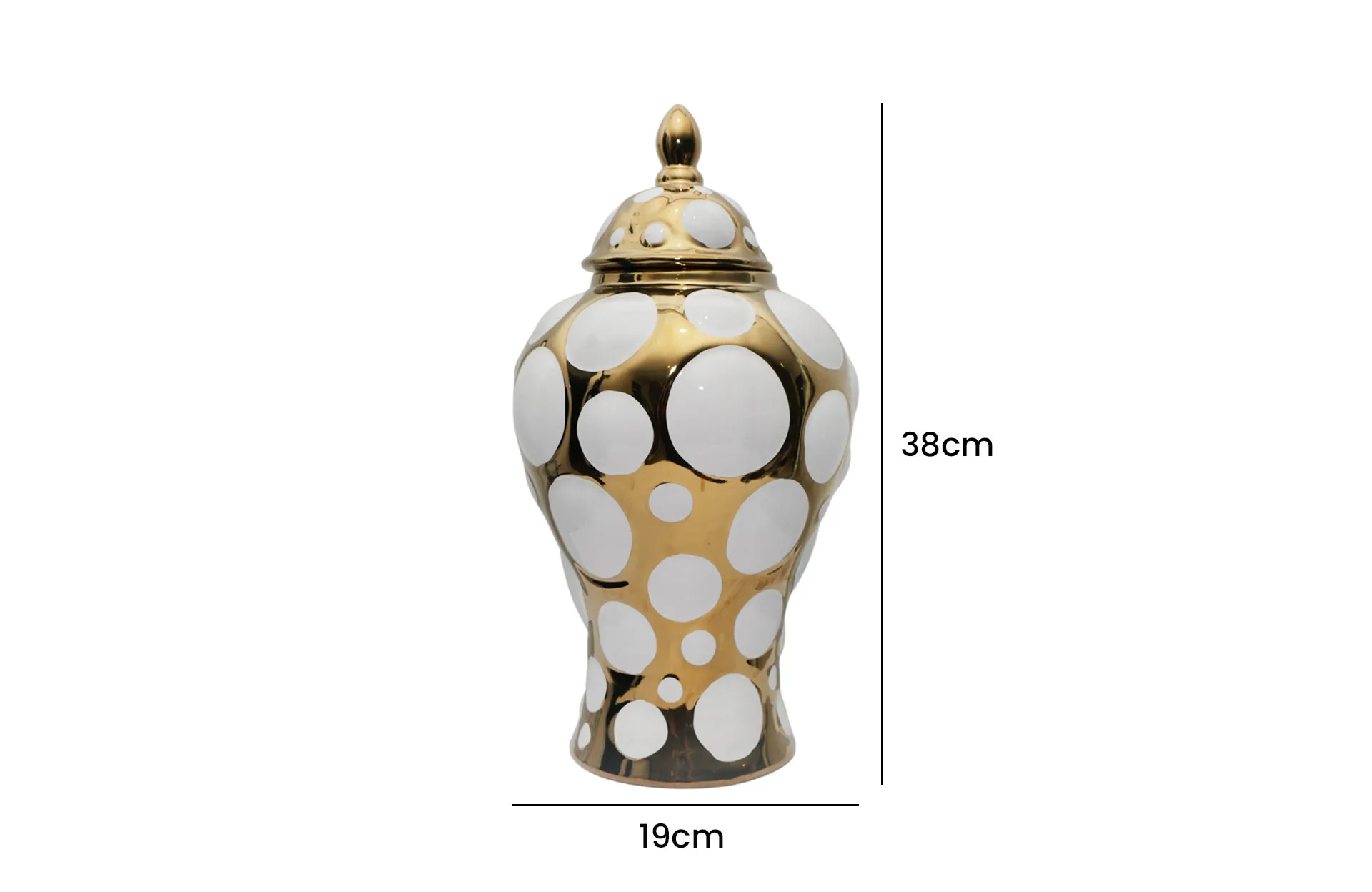 Home Decor Ceramic Decorate Jar V Design 18 Front View Size
