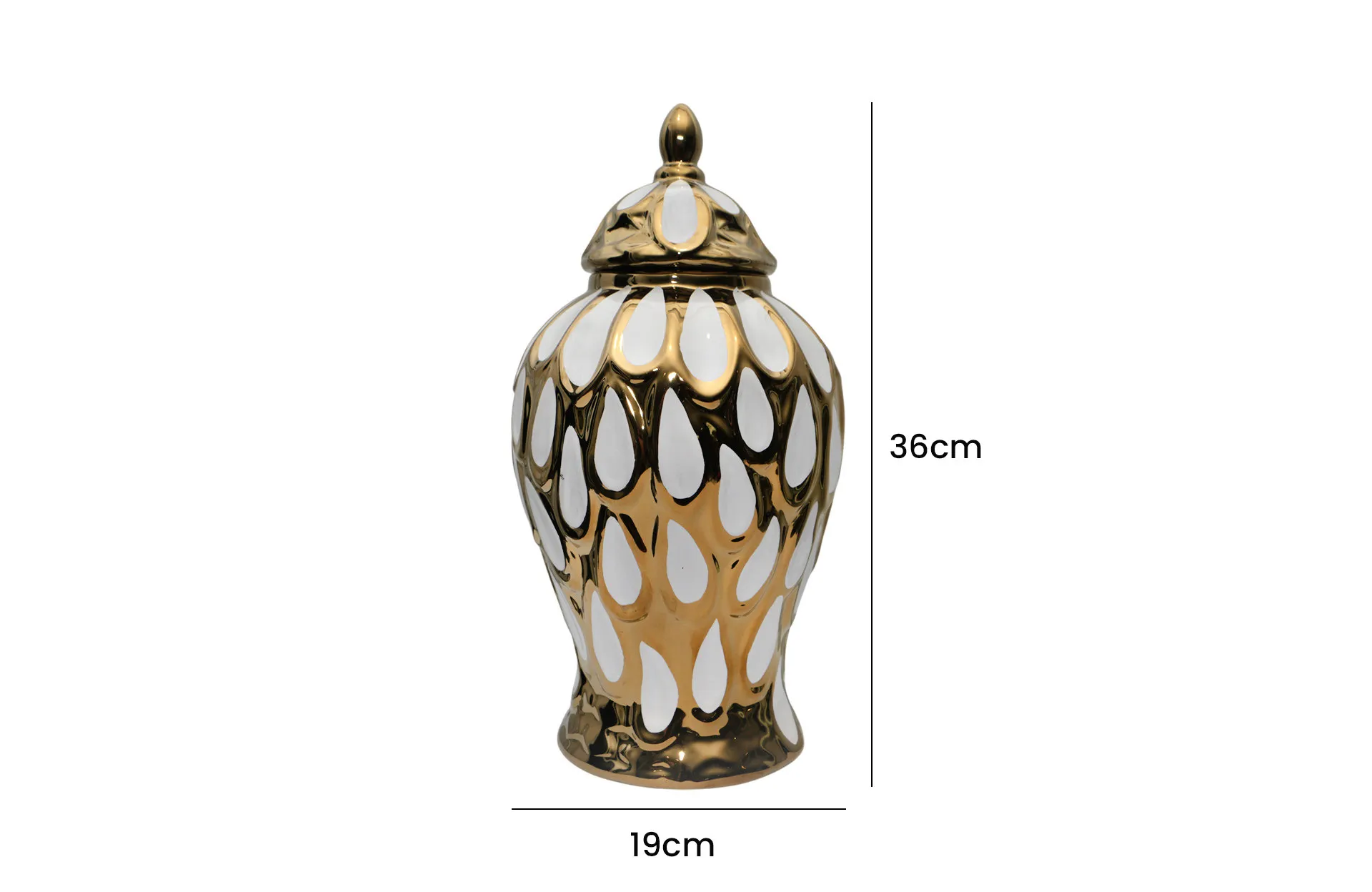 Home Decor Ceramic Decorate Jar V Design 19 Front View Size