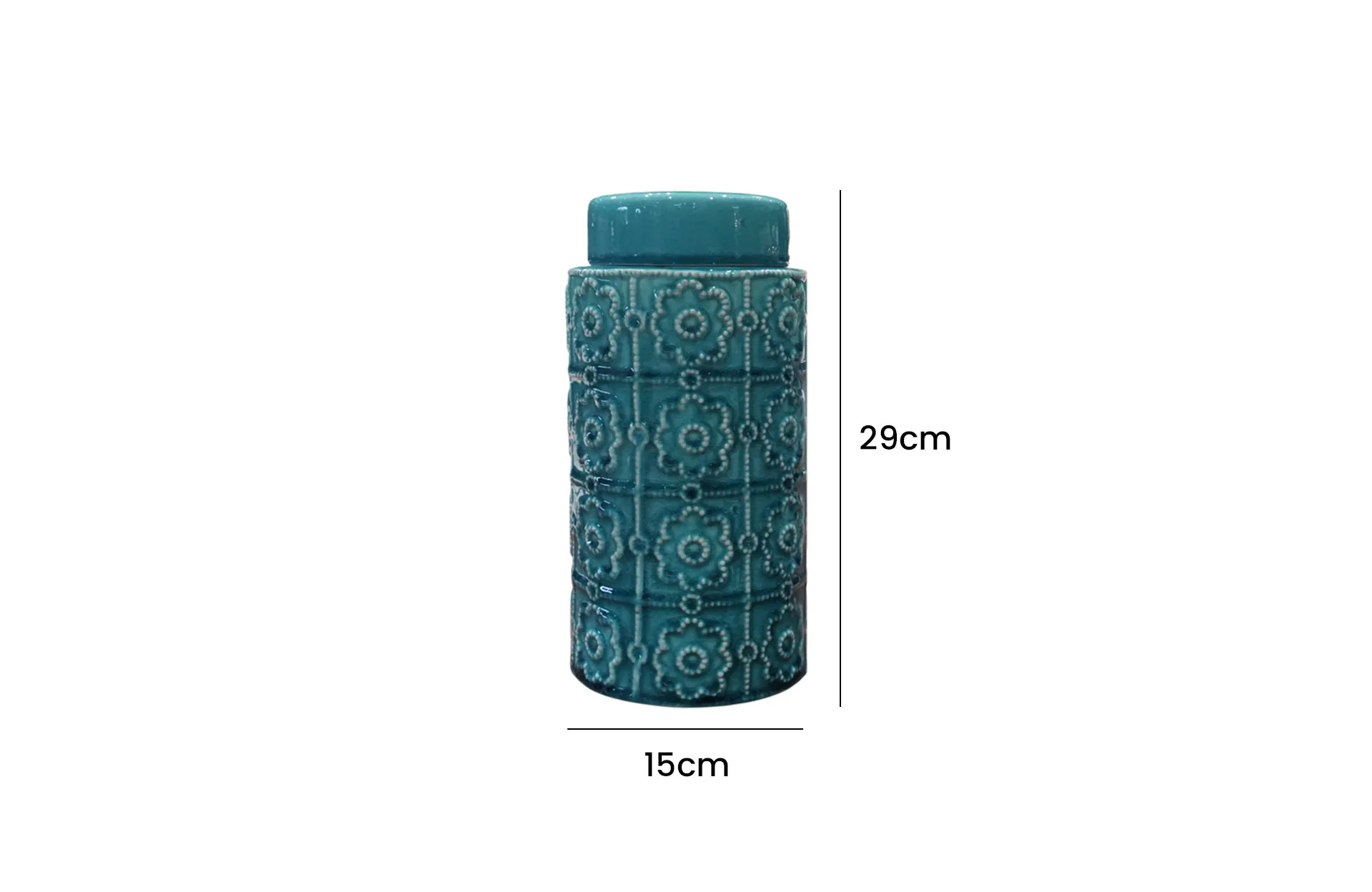 Home Decor Ceramic Decorate Jar V Design 23 Front View Size