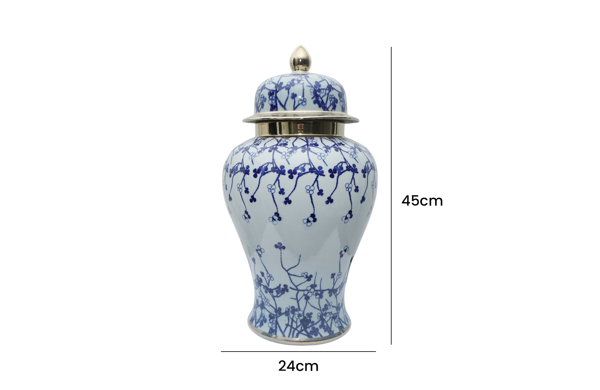 Home Decor Ceramic Decorate Jar V Design 25 Front View Size