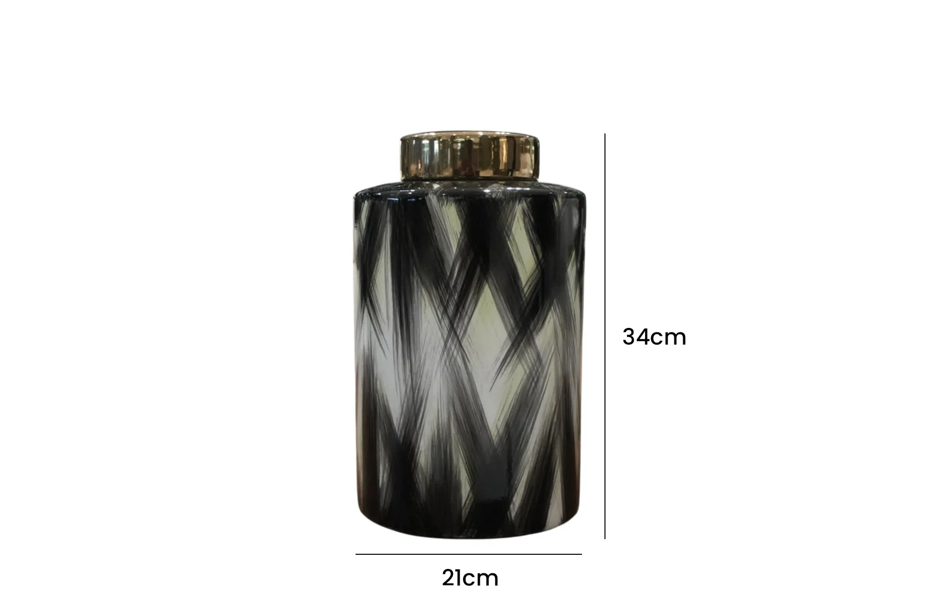 Home Decor Ceramic Decorate Jar V Design 27 Front View Size