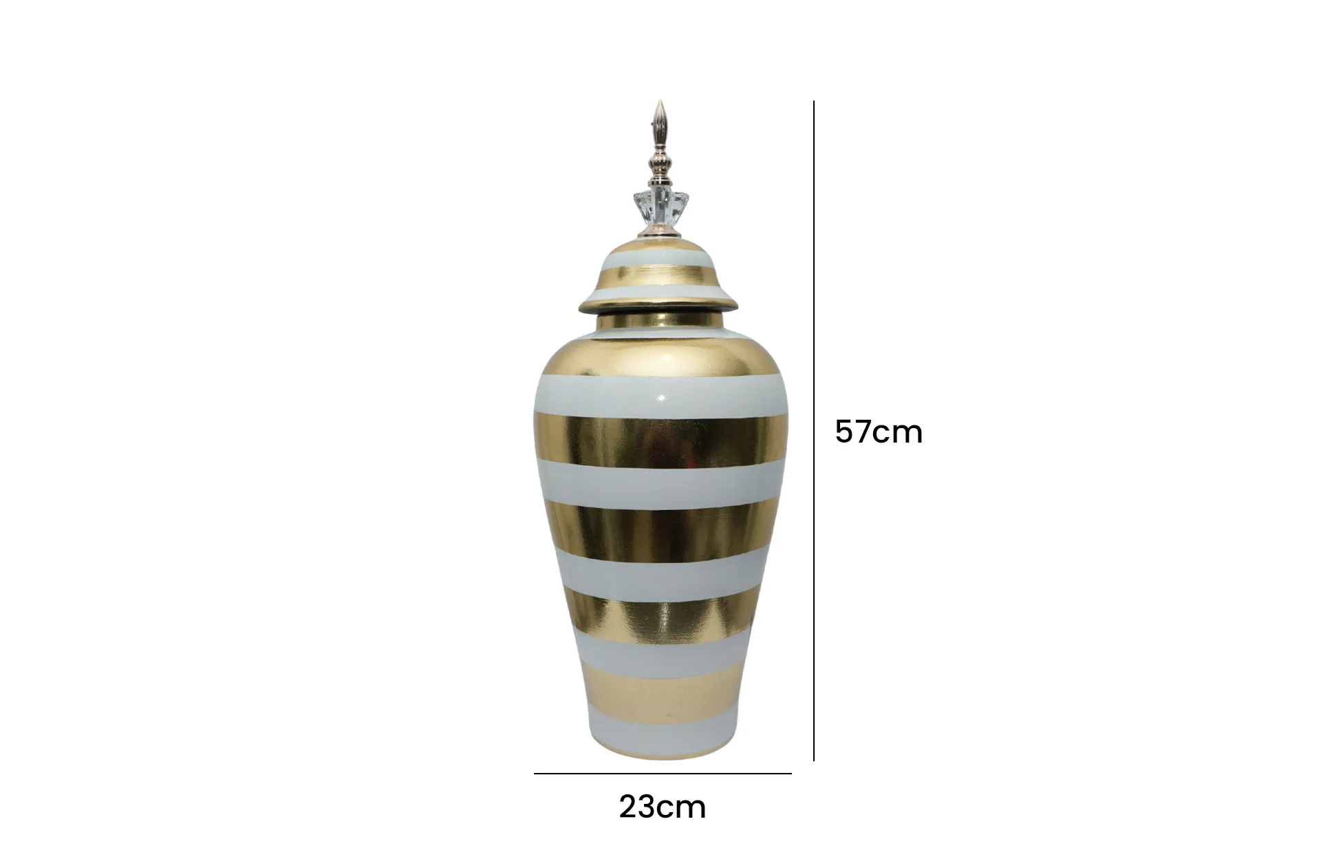 Home Decor Ceramic Decorate Jar V Design 30S Front View Size