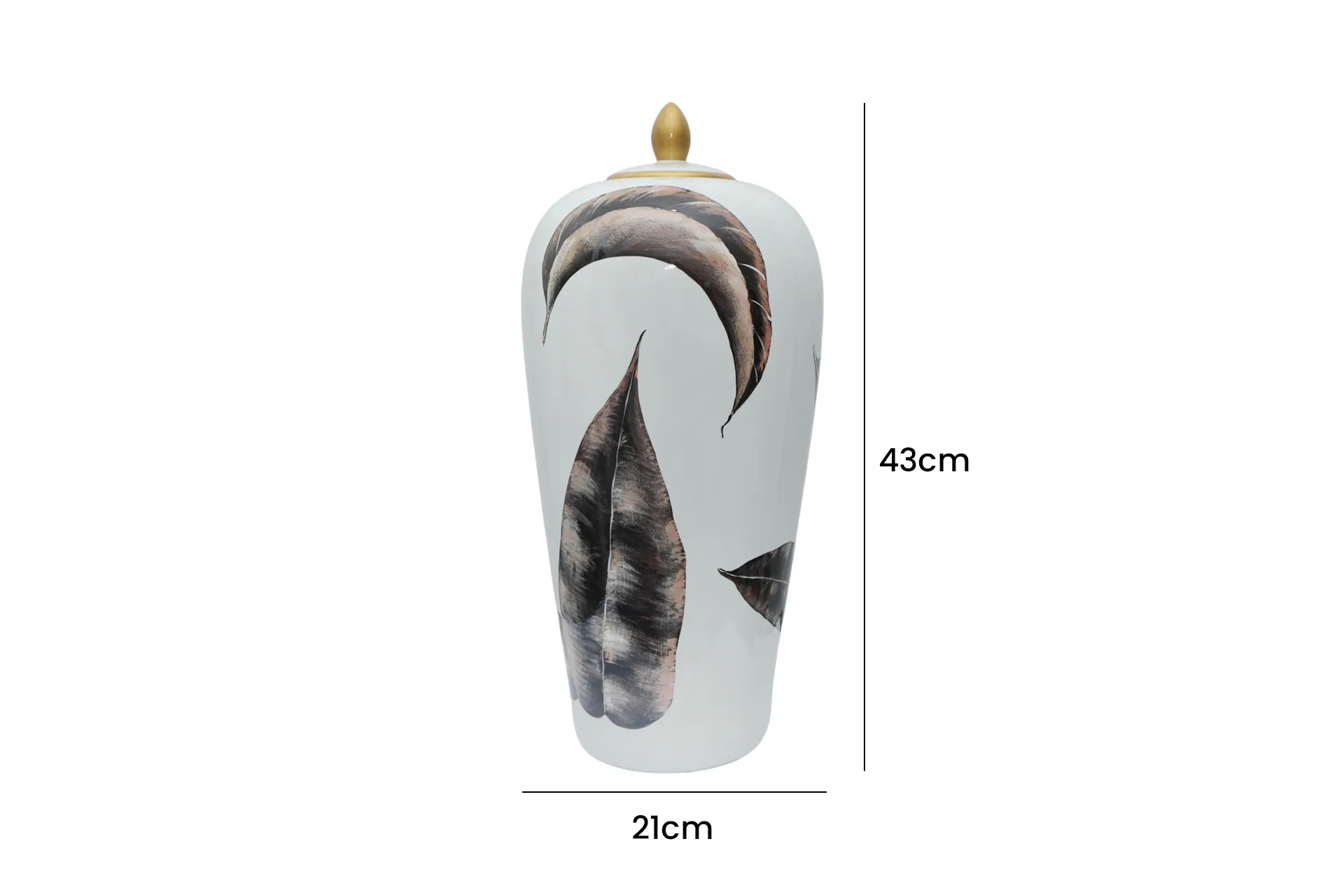 Home Decor Ceramic Decorate Jar V Design 34 Front View Size