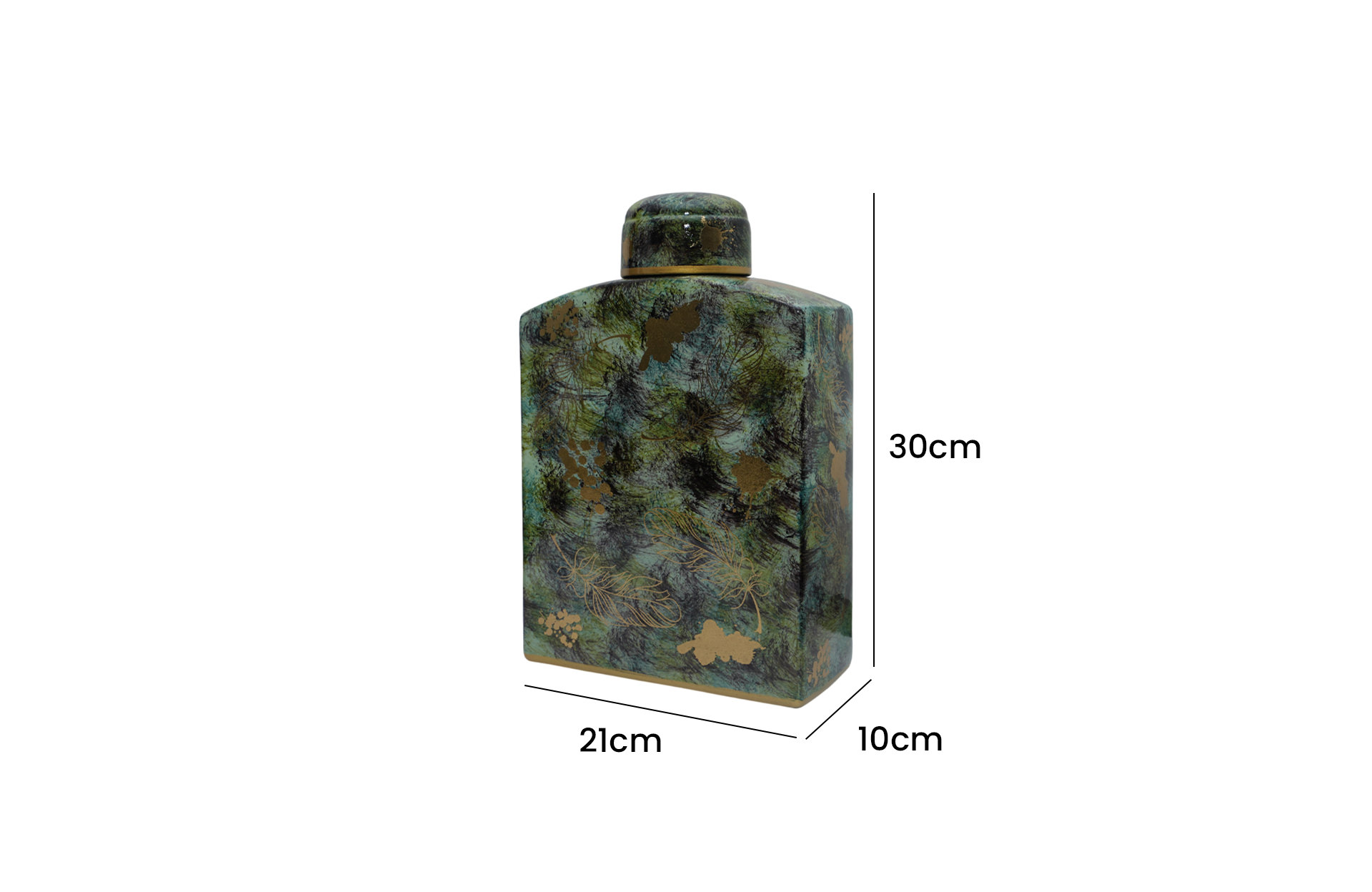 Home Decor Ceramic Decorate Jar V Design 37L Side View Size