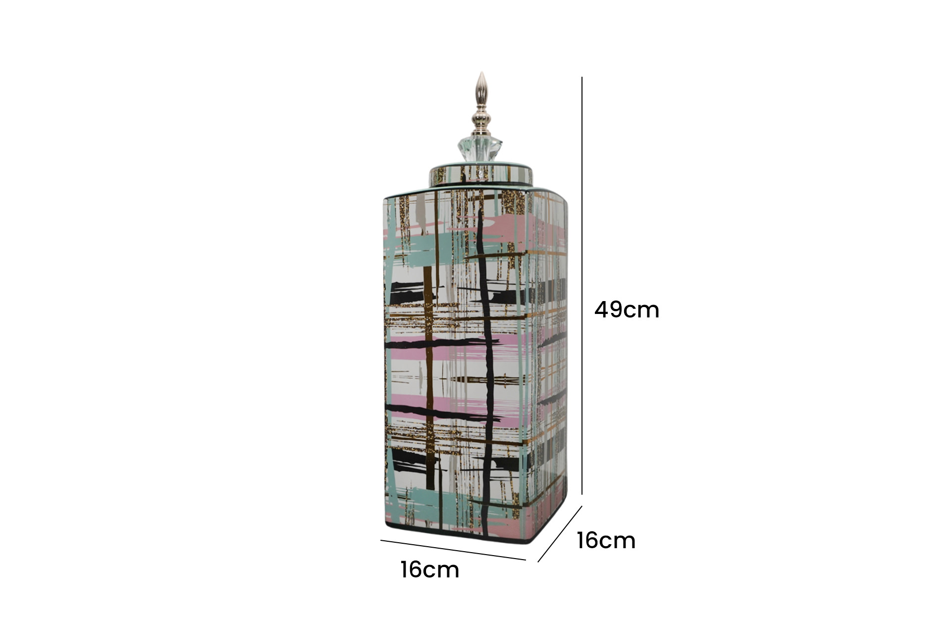 Home Decor Ceramic Decorate Jar V Design 46 Side View Size