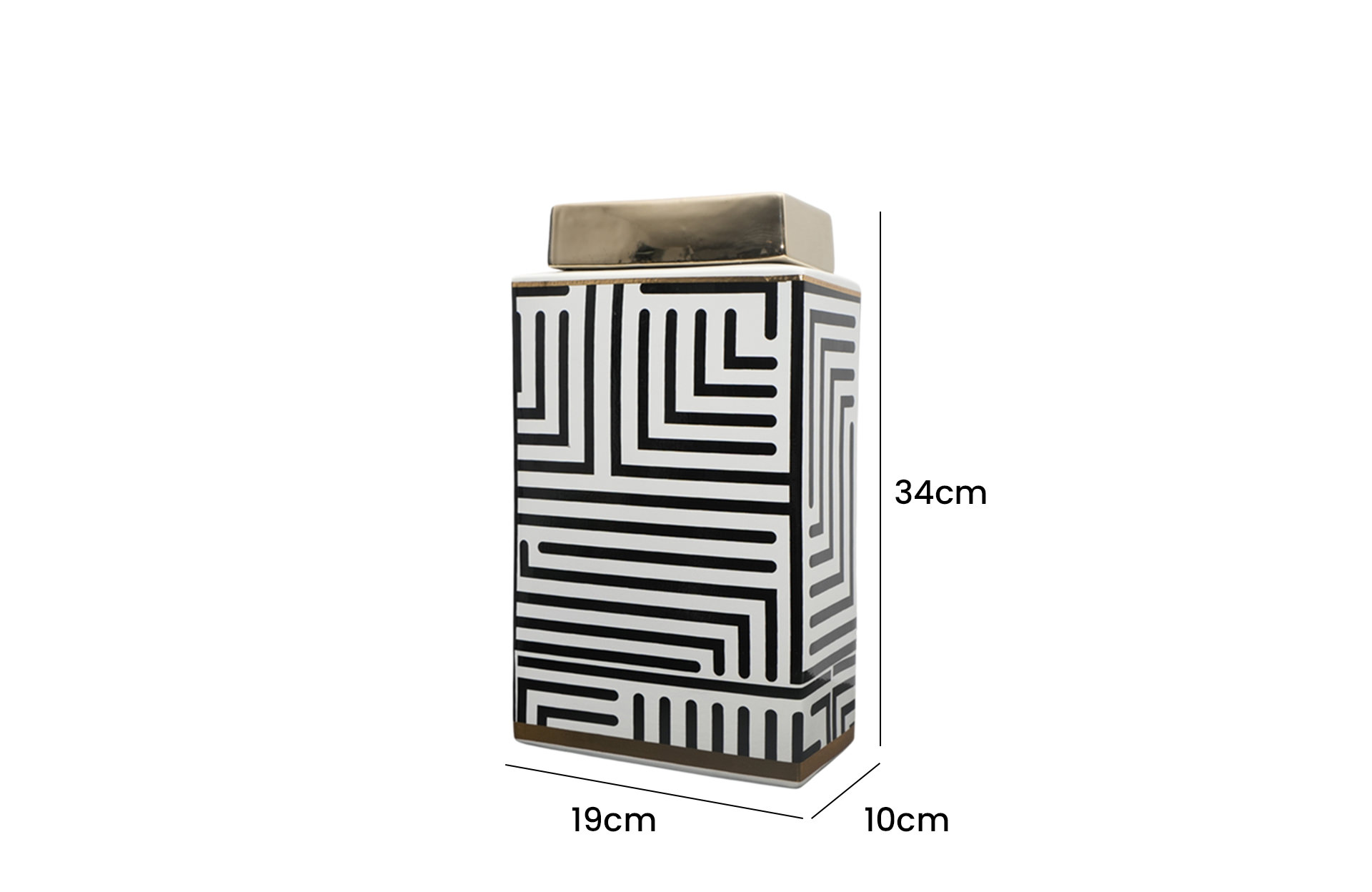 Home Decor Ceramic Decorate Jar V Design 47 Side View Size