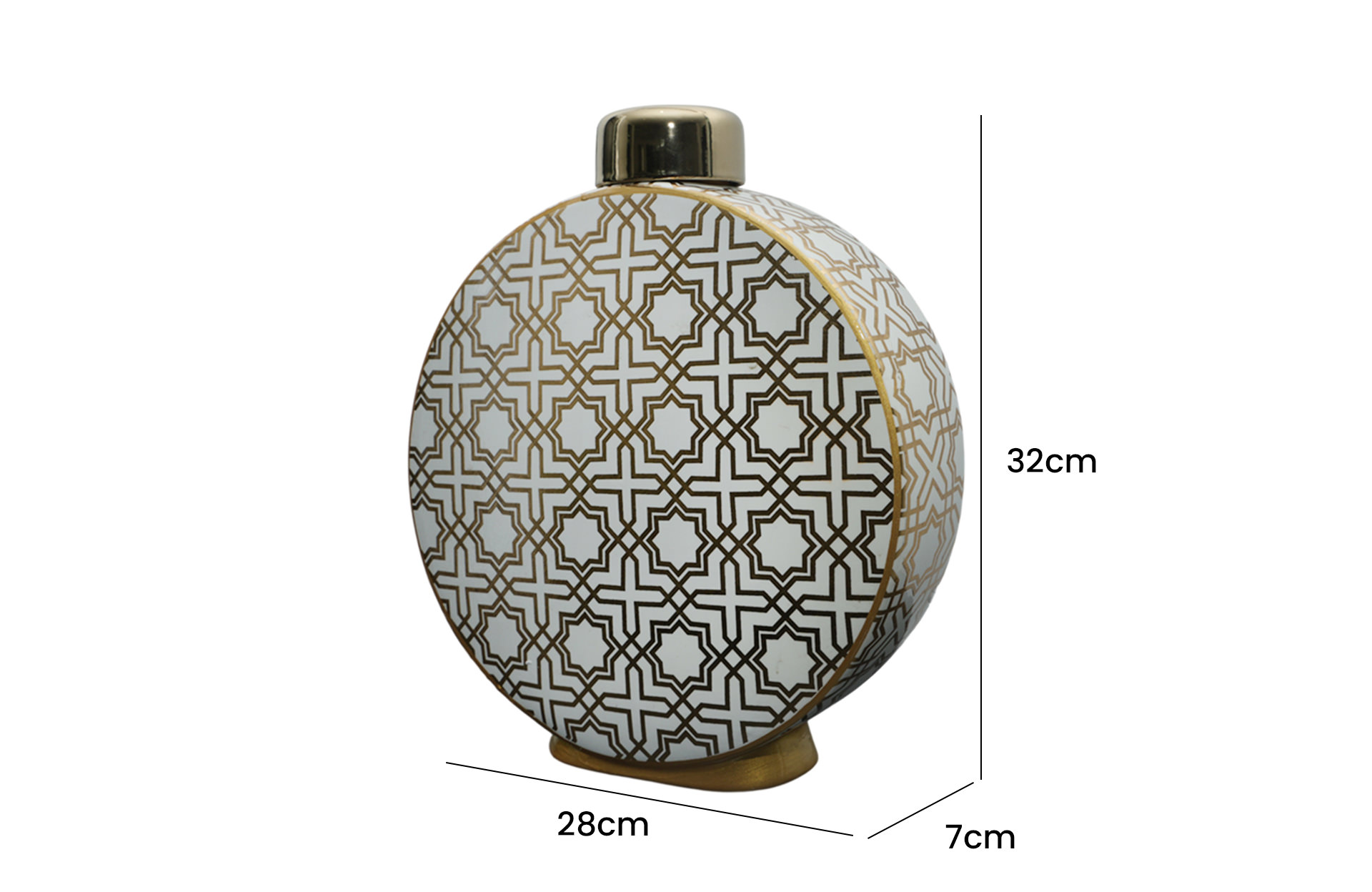 Home Decor Ceramic Decorate Jar V Design 50 Side View Size
