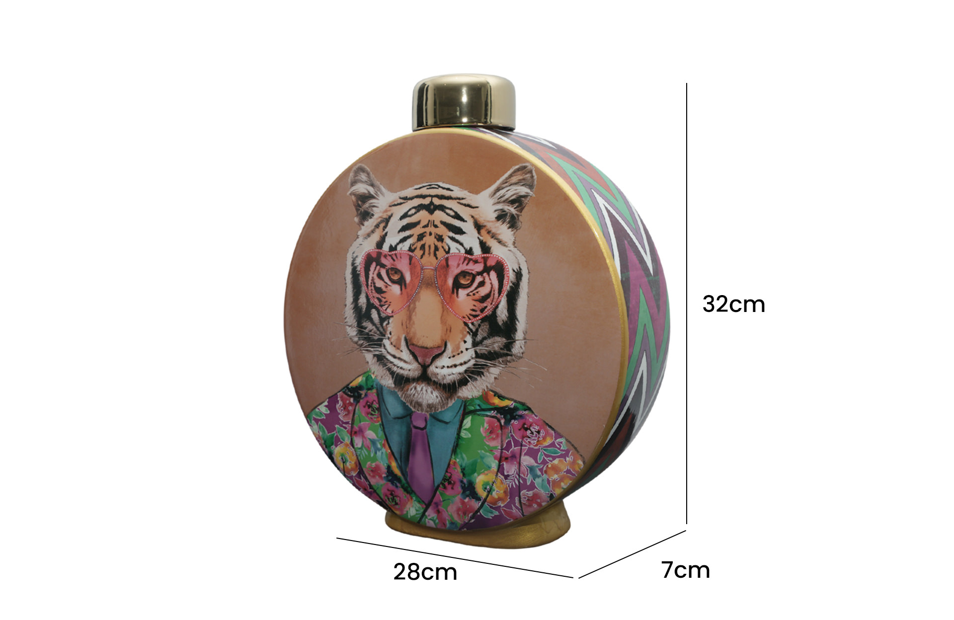 Home Decor Ceramic Decorate Jar V Design 53L Side View Size