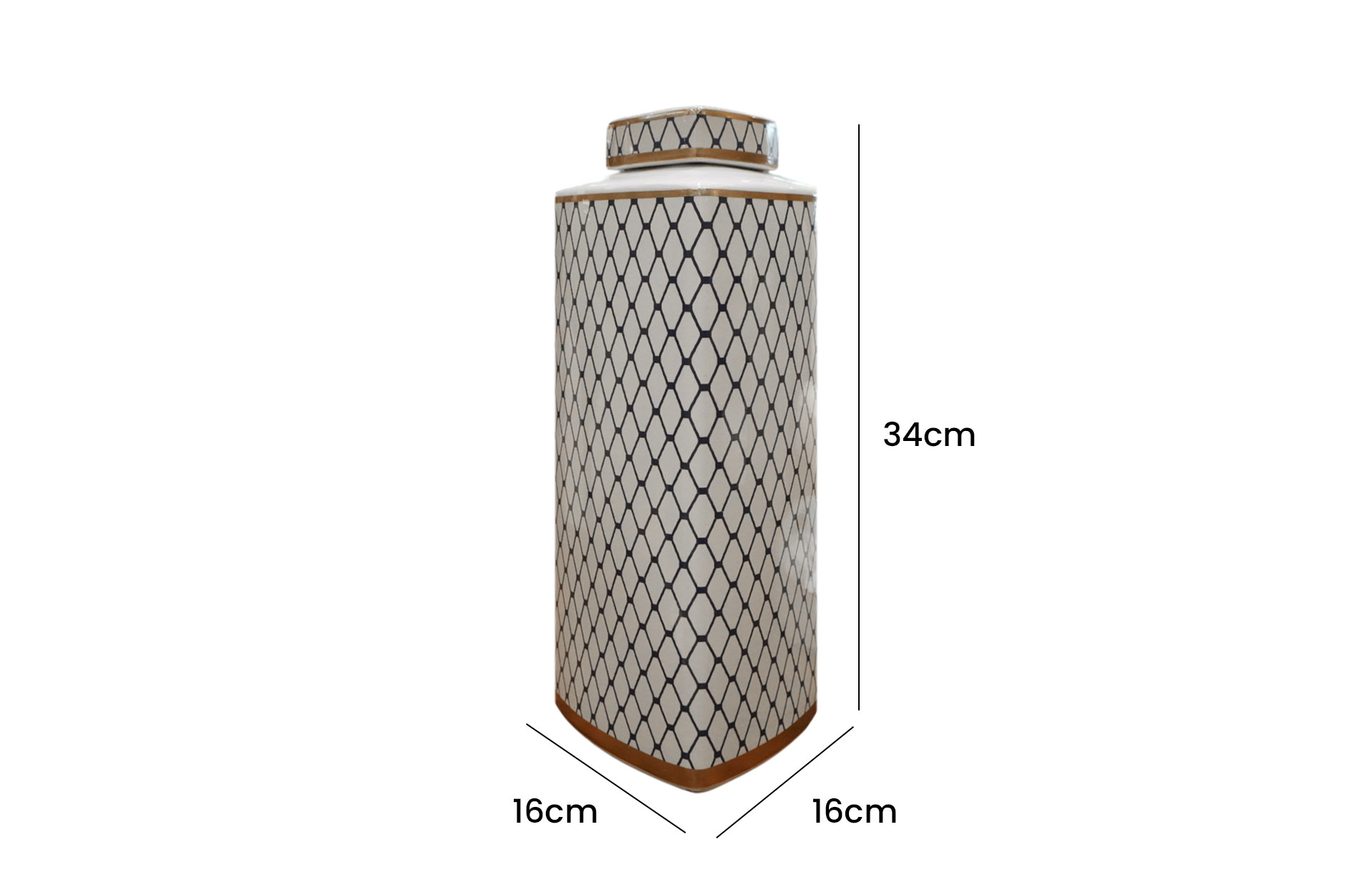 Home Decor Ceramic Decorate Jar V Design 55 Side View Size