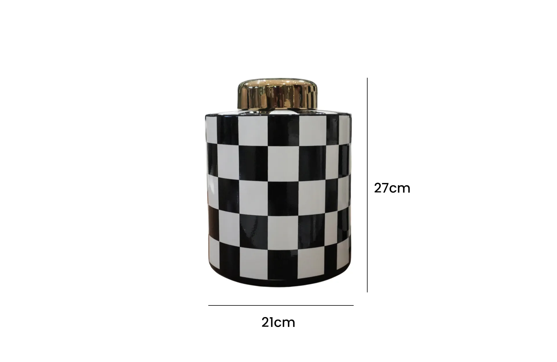 Home Decor Ceramic Decorate Jar V Design 56S Front View Size