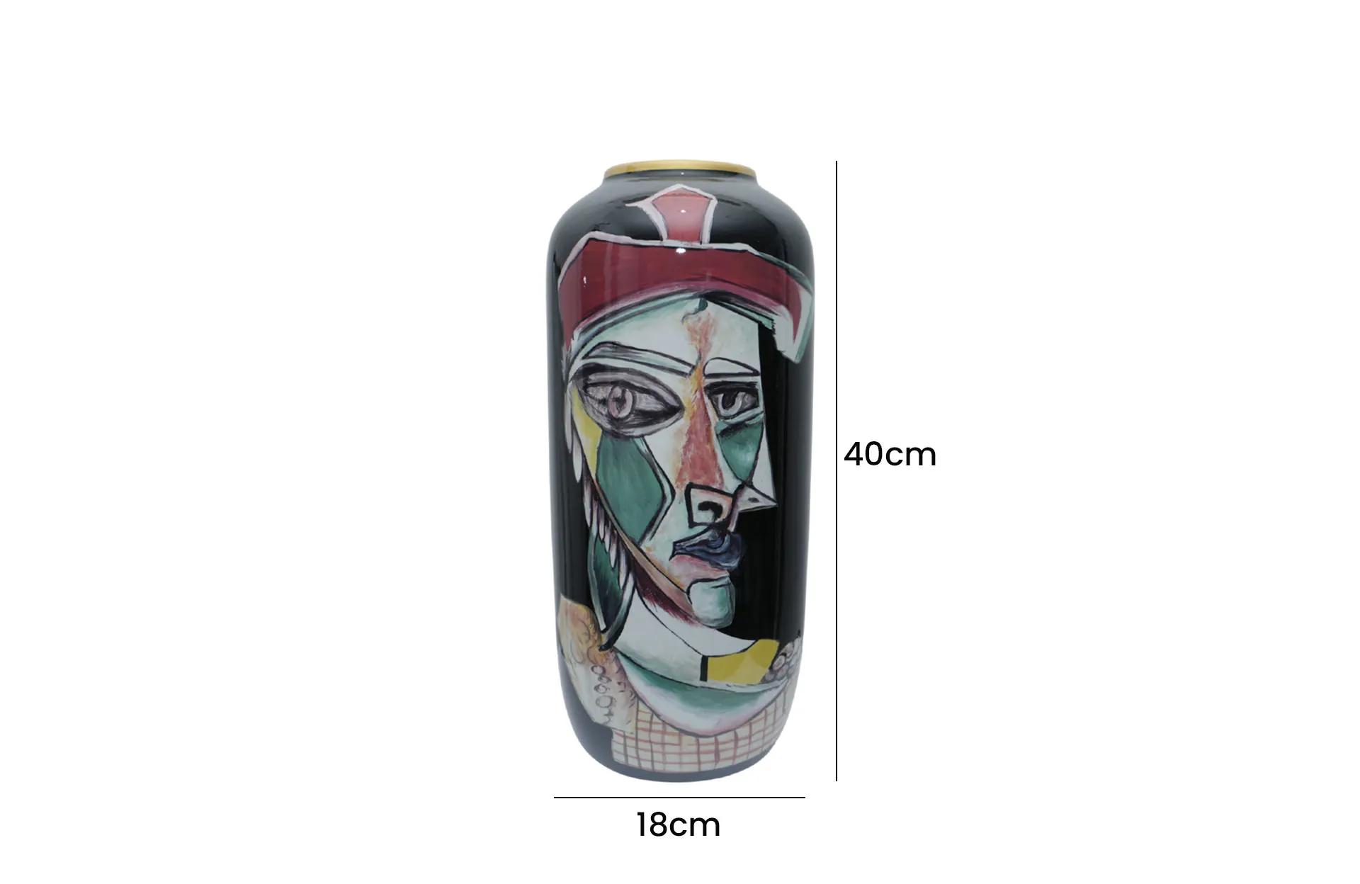 Home Decor Ceramic Vase V Design 36L Front View Size